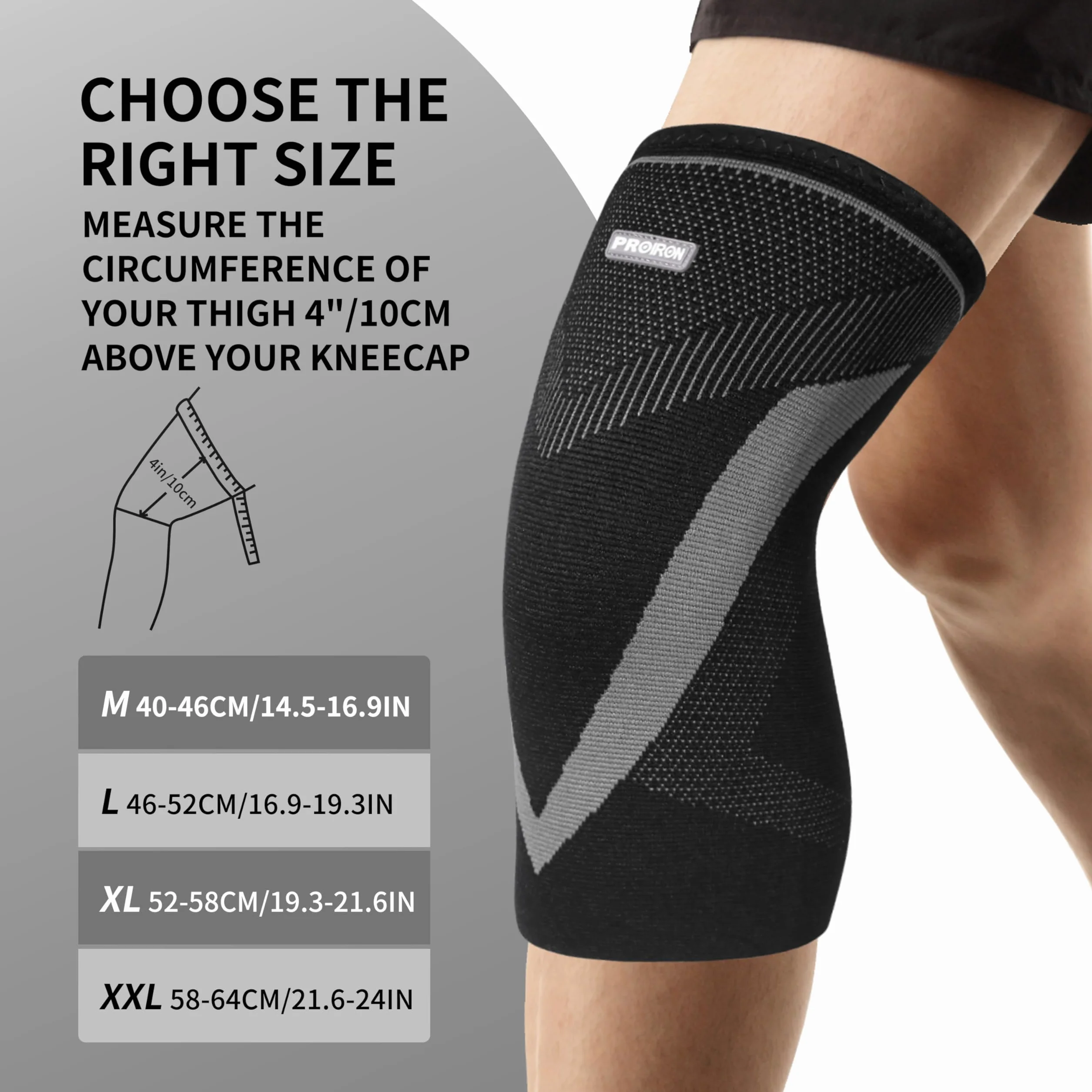 PROIRON Genouillère Sport pour Hommes Femmes Immobiliser Genou Respirant Antidérapant 1 Paire