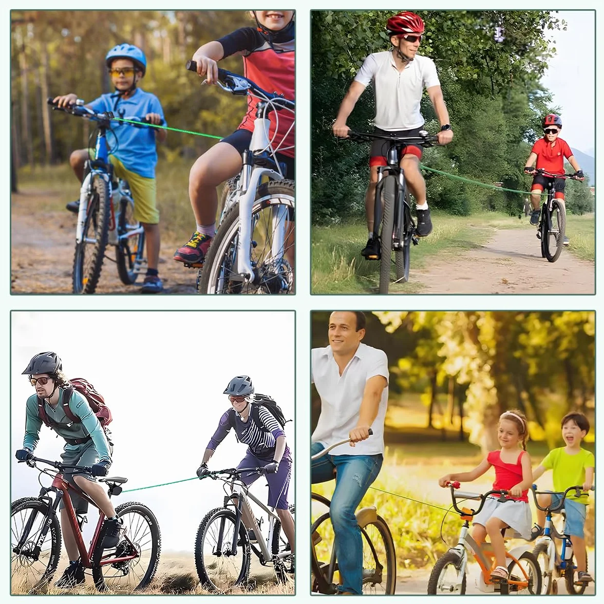 Barre de Traction Velo 2.5m, Corde de Remorquage Rétractable pour Enfant, Ceinture de Traction pour Bicyclette, Capacité 500 lbs