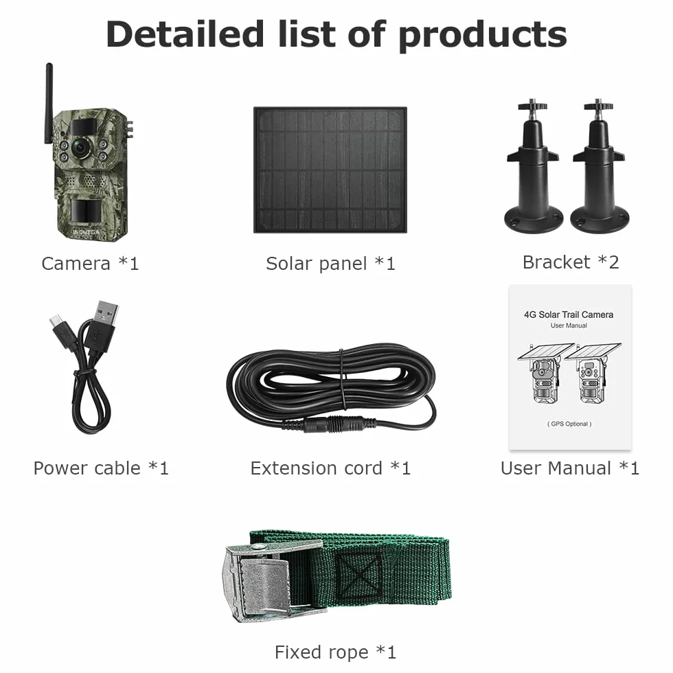 Caméra Solaire 4G LTE avec GPS – Caméra de Surveillance Extérieure, Carte SIM Compatible, Batterie + Panneau Solaire, Carte SD 32 Go Incluse, Vision Nocturne HD, IP66, Détection PIR (Verde)