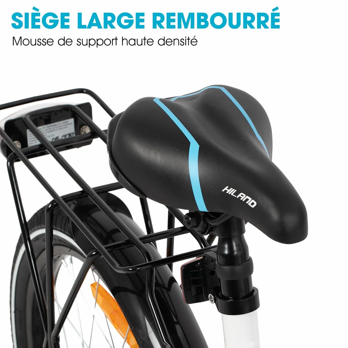 HILAND Sentry Vélo Enfant 16/18 Pouces 4-8 Ans Fille Garçon Frein à Main Rétropédalage Noir Blanc