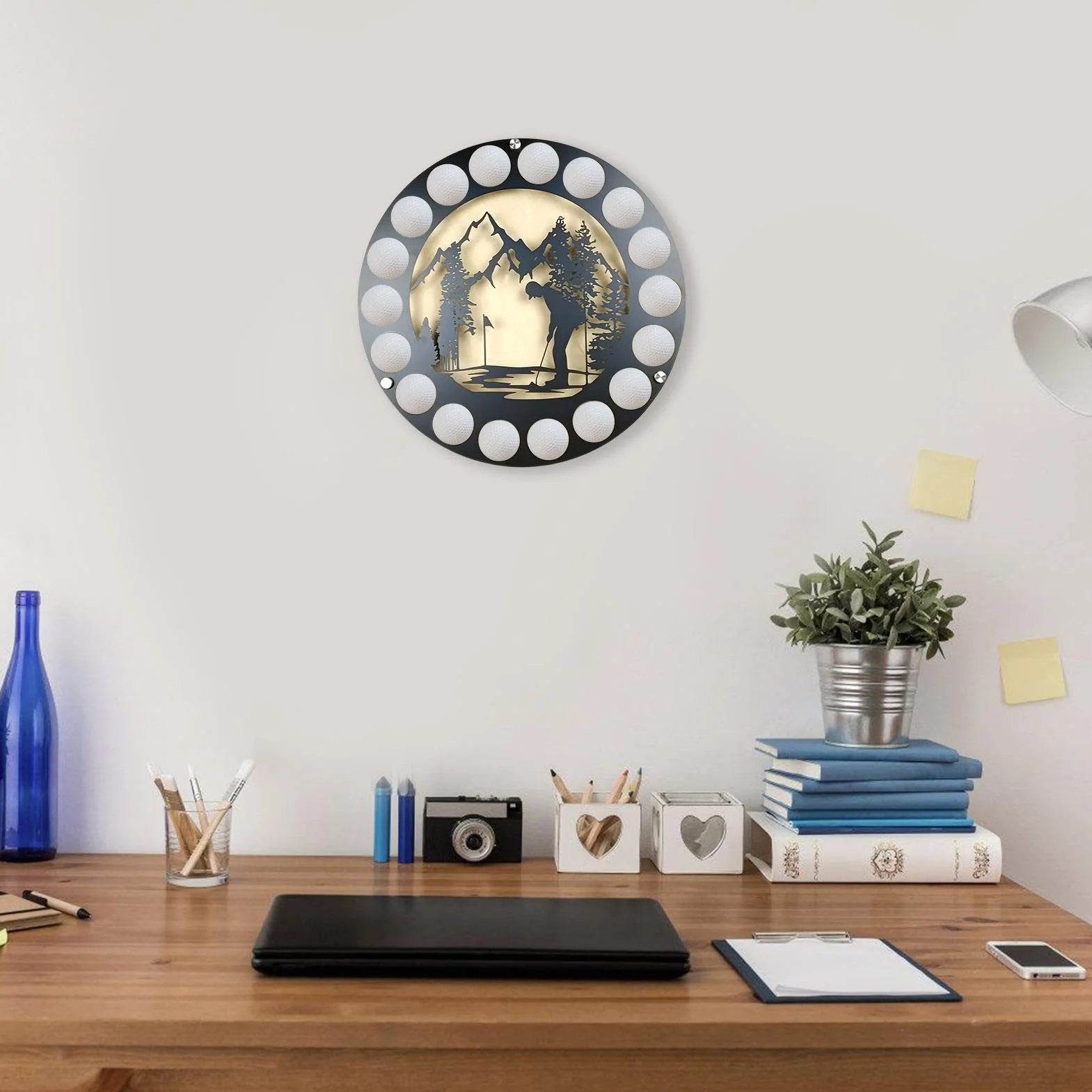 Vitrine Présentoir Murale Bois Balles de Golf Collection Design Élégant