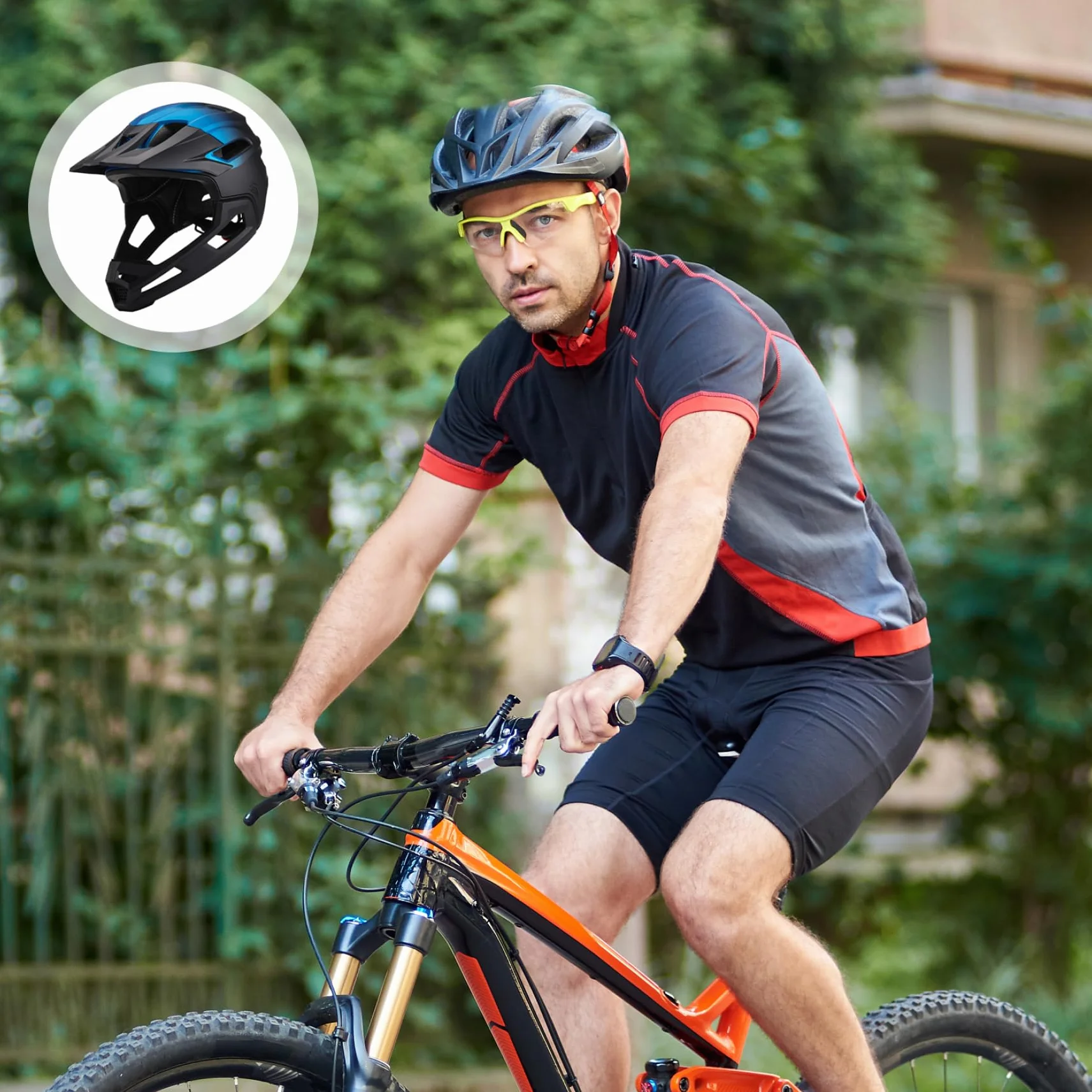 Casque de vélo intégral Demi-Jet pour Adultes Hommes Femmes, résistant au Vent, mentonnière Amovible, léger Ajustable