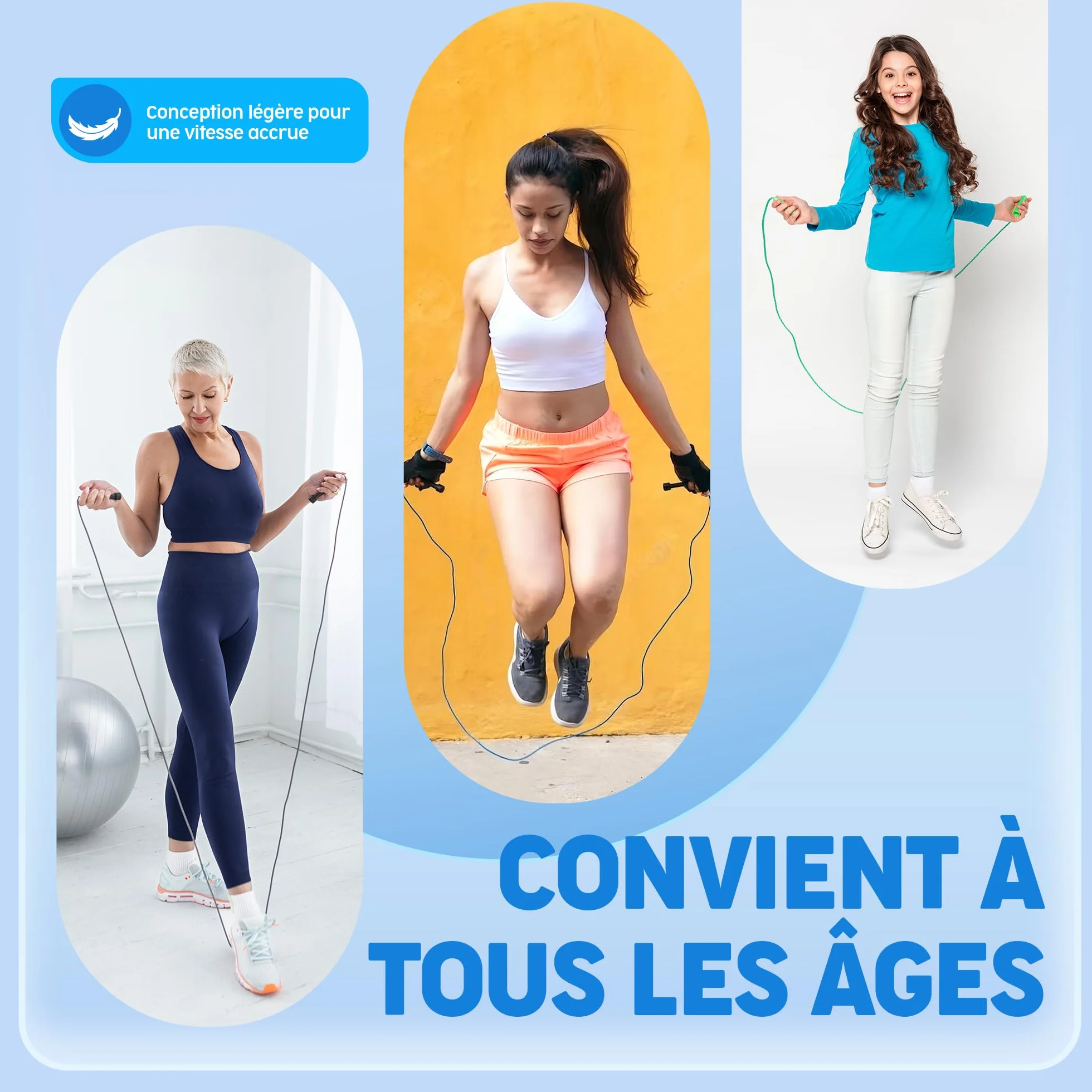 PORTENTUM Corde à Sauter Réglable 2.8M pour Fitness, Crossfit, Sport, Boxe