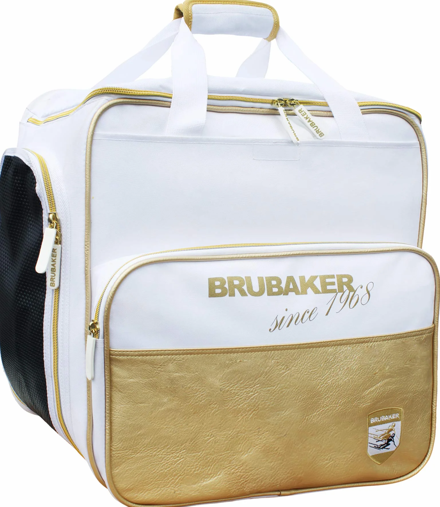 BRUBAKER - Set de Ski 'Saint-Moritz' - Sac à Chaussures de Ski & Housse à Skis - pour 1 Paire de Skis, bâtons, Bottes & Casque - 170 cm - Blanc/Doré
