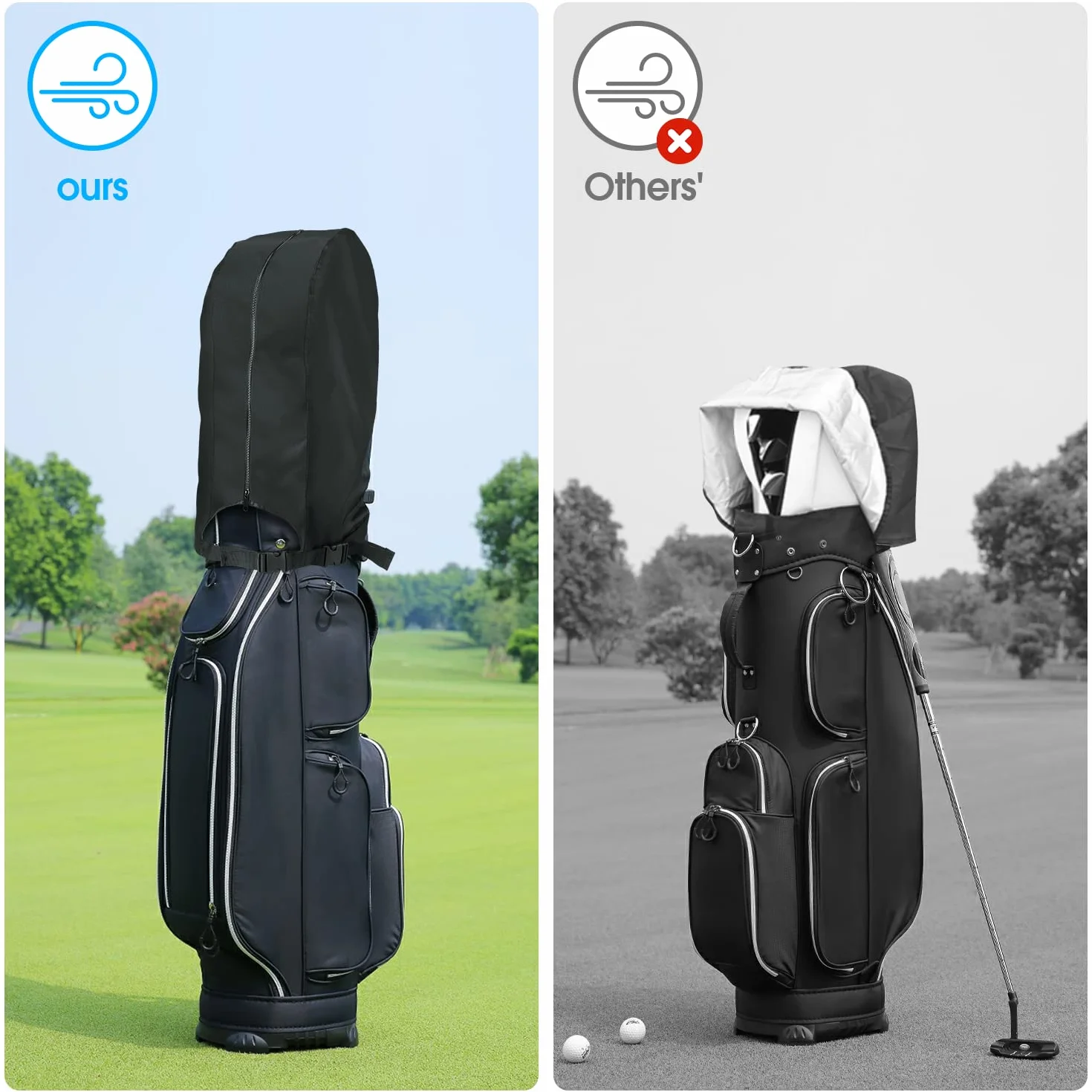 Housse de Pluie pour Sac de Golf – Housse de Sac de Golf imperméable Durable pour Homme et Femme – Sac de Golf et Chariot de Transport