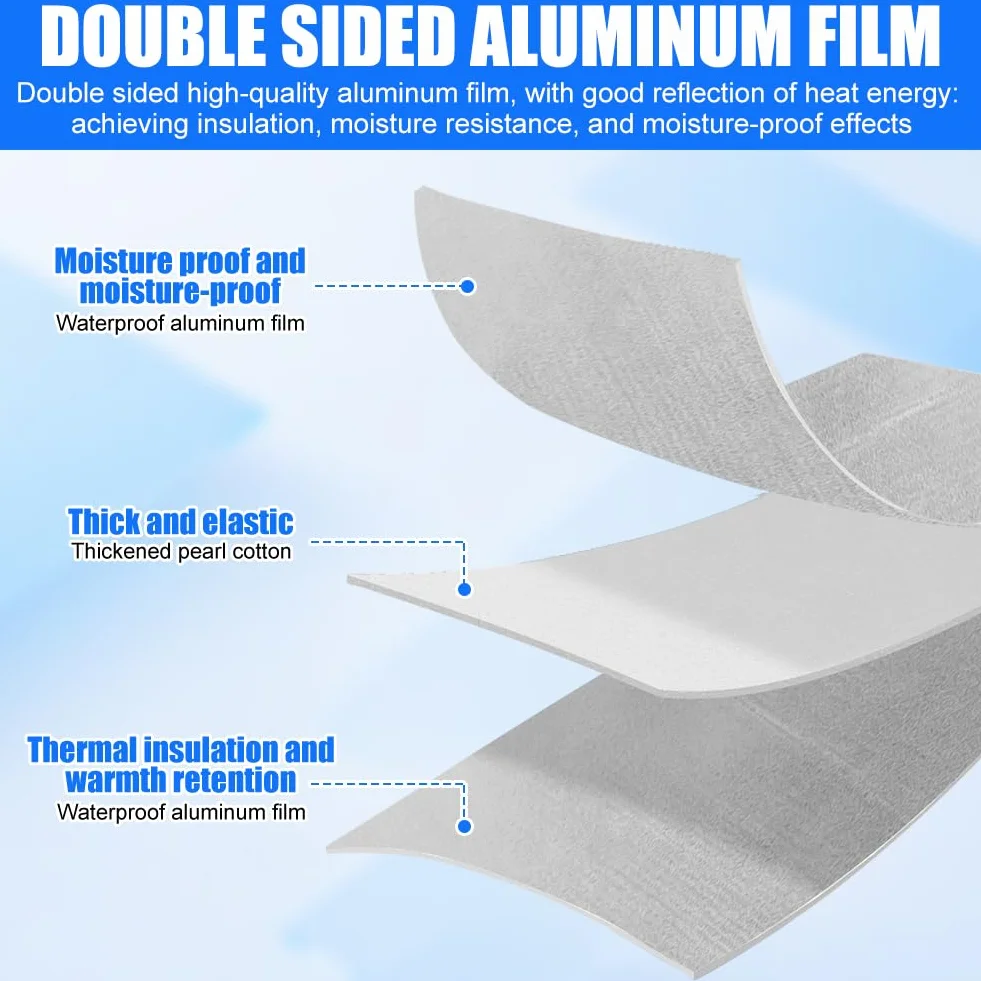 Matelas thermique de camping isolant mousse aluminium 200 x 200 cm tapis de sol randonnée