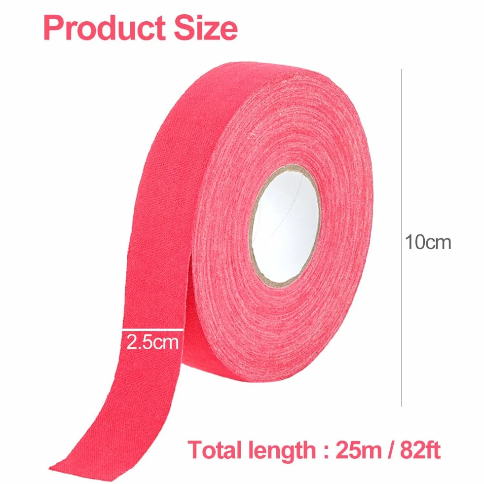 KARELLS Ruban de Hockey Auto-adhésif 25m × 25mm Rouge