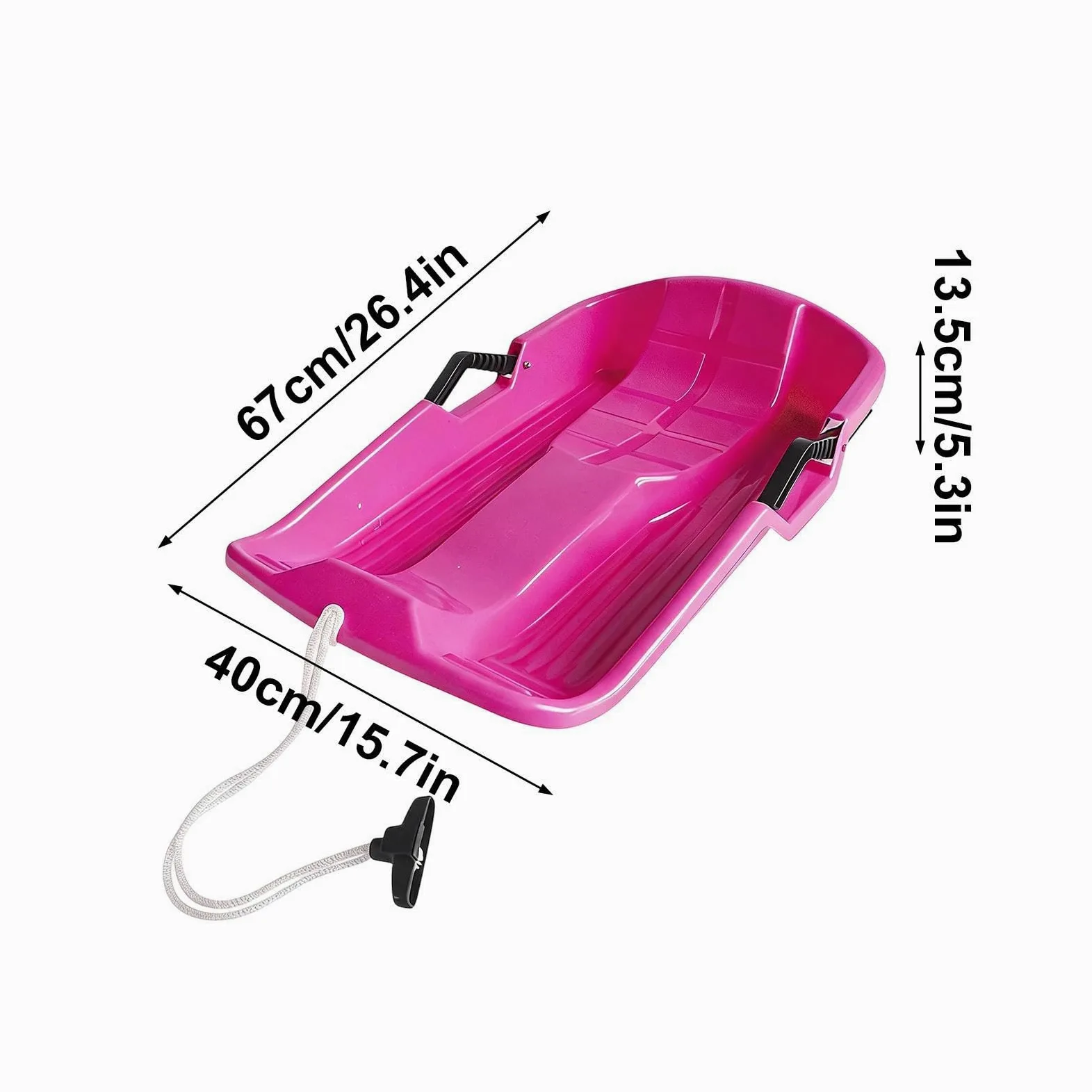 Luge De Neige pour Toboggan d'hiver 2 Places avec Corde De Traction | Luge Neige Ski Hiver Pour Plage Sable Glace Pentes Descentes Garçons Filles