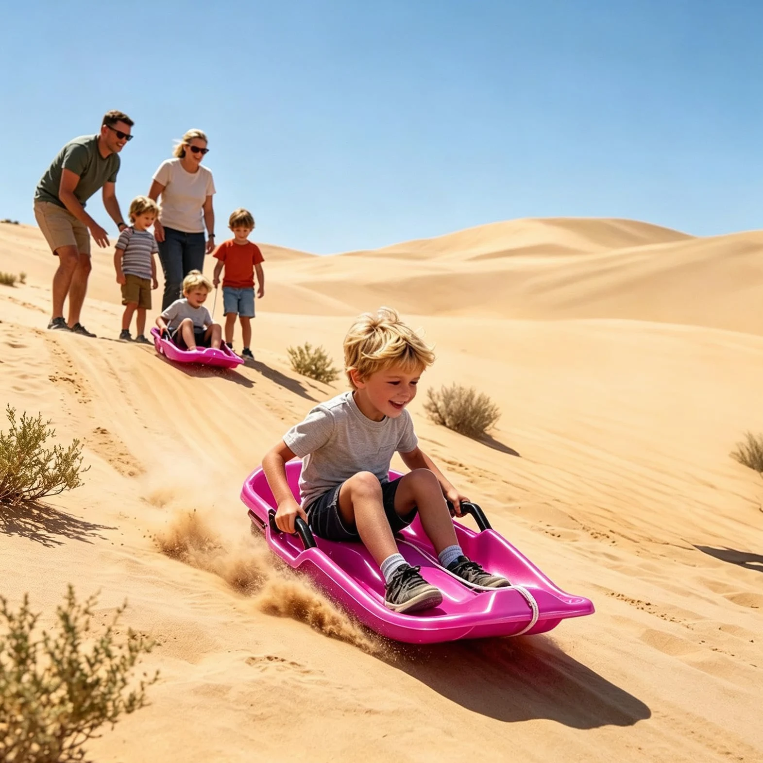 Luge De Neige Enfant Toboggan d'hiver 2 Places avec Corde De Traction | Planche Luge Neige Hiver Pour Plage Sable Glace Pentes Descentes Garçons Filles