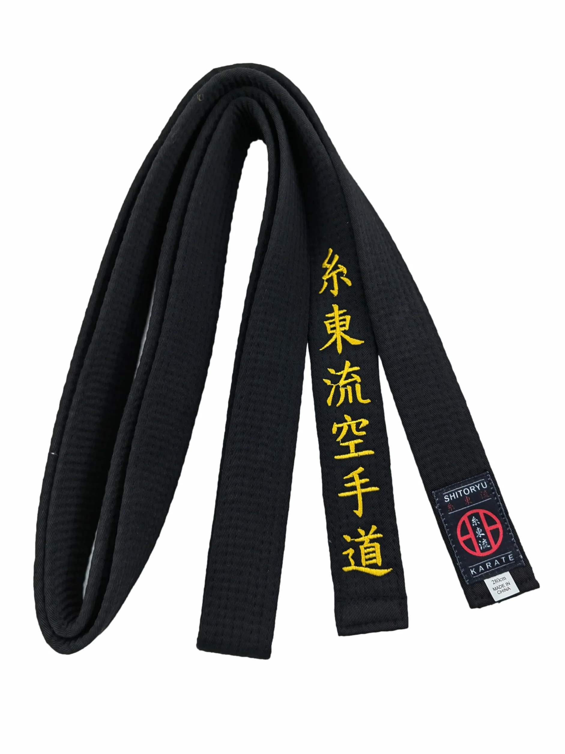 Shito-Ryu Karaté Ceinture noire 4,1 cm large brodé japonaise unisexe