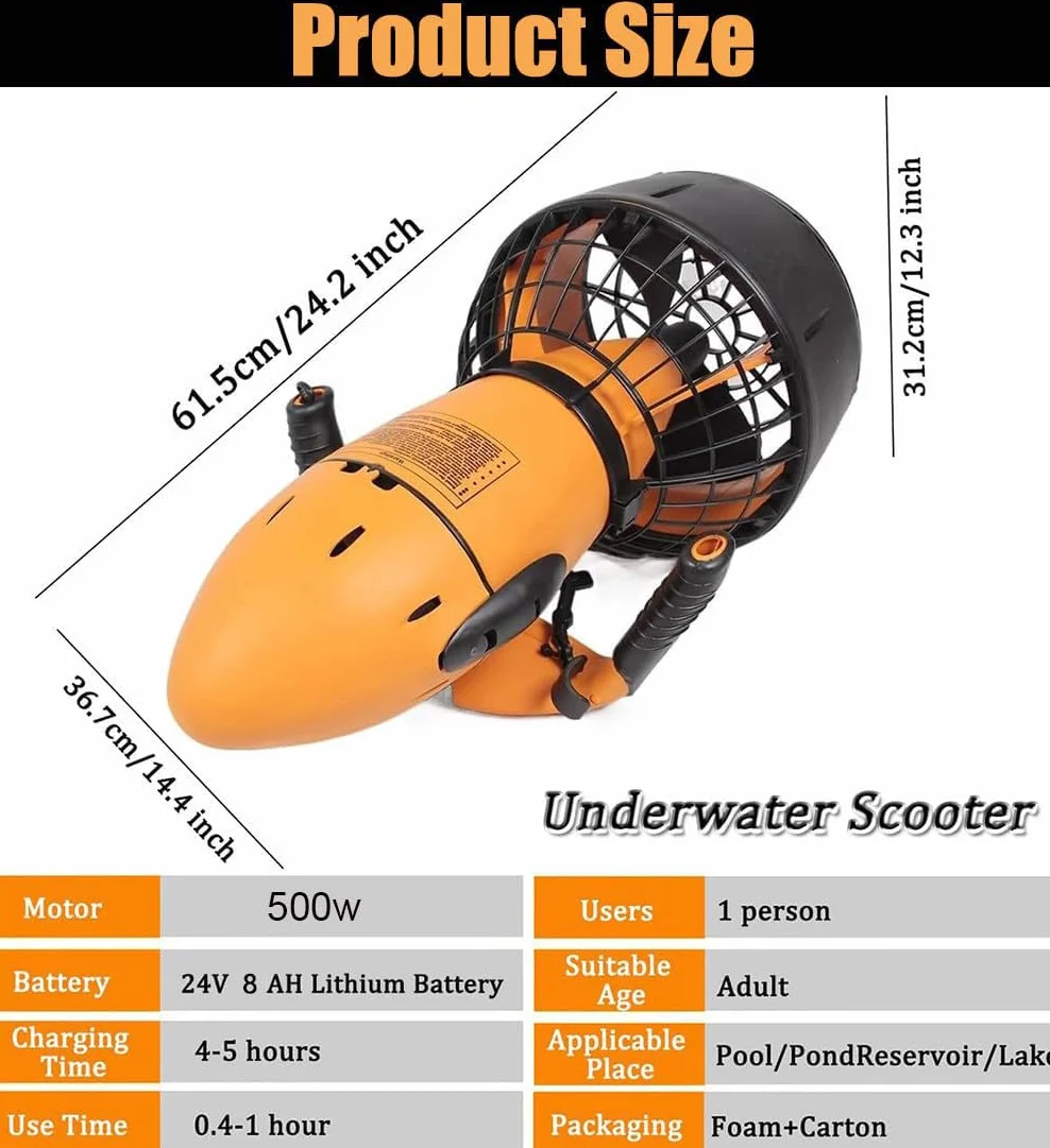 Propulseur sous-marin 500W Double Vitesse 15m plongée sous-marine Scooter
