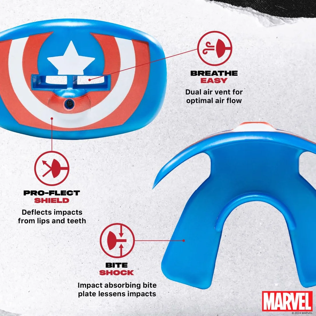 Marvel Captain America Protection Lèvres Protège-Dents Boxe Basketball Football MMA Sports Contact