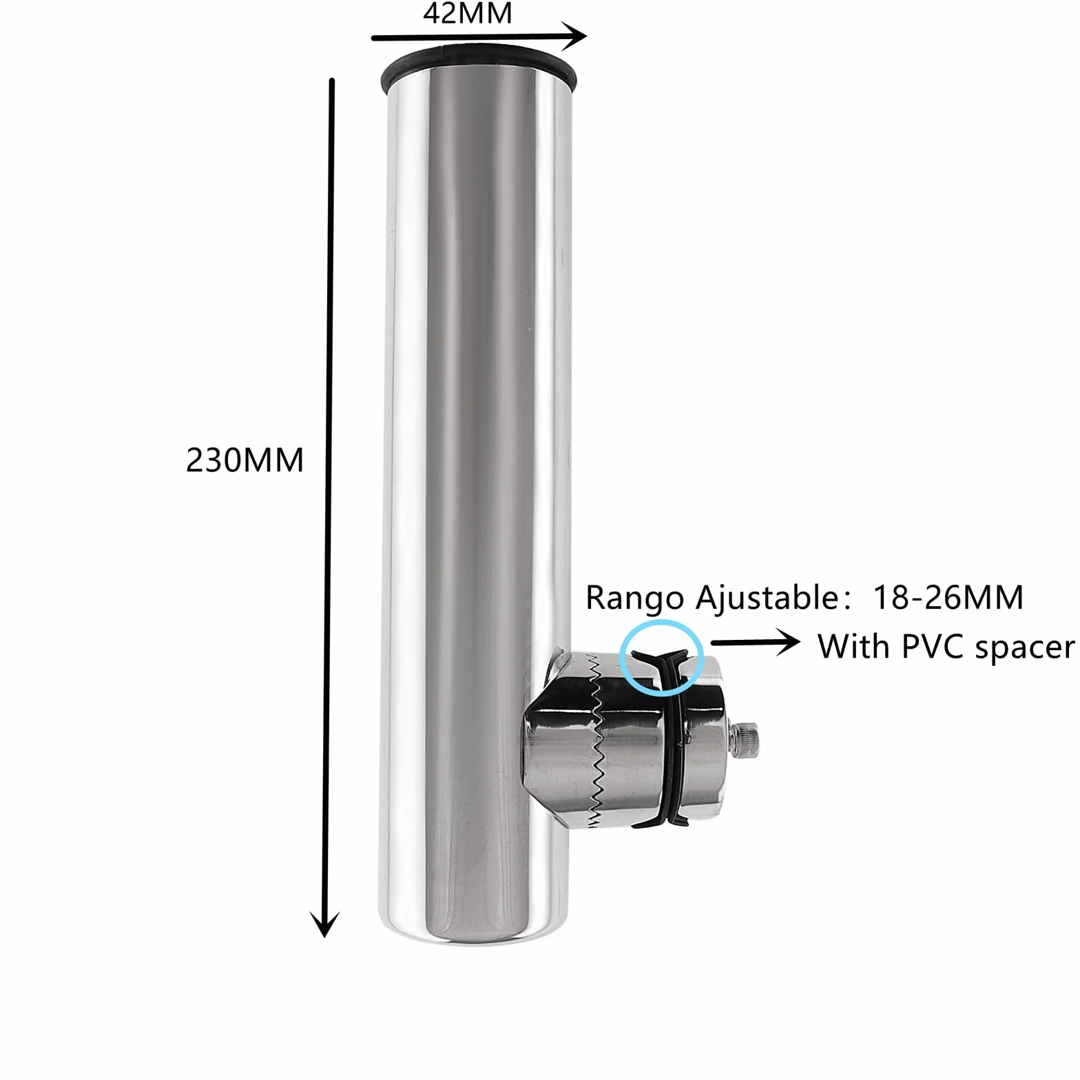 Lot de 2 Supports de Canne à Pêche en Acier Inoxydable pour Rails 18-26mm