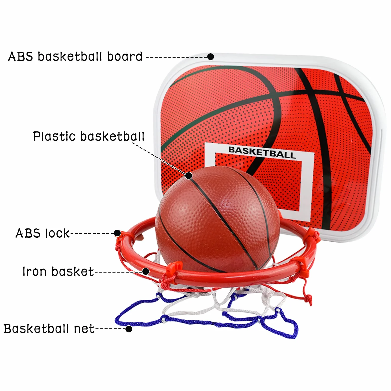AolKee Panier Basket Enfant Portable 50-150cm Réglable Intérieur Extérieur avec 3 Balles Filet Pompe