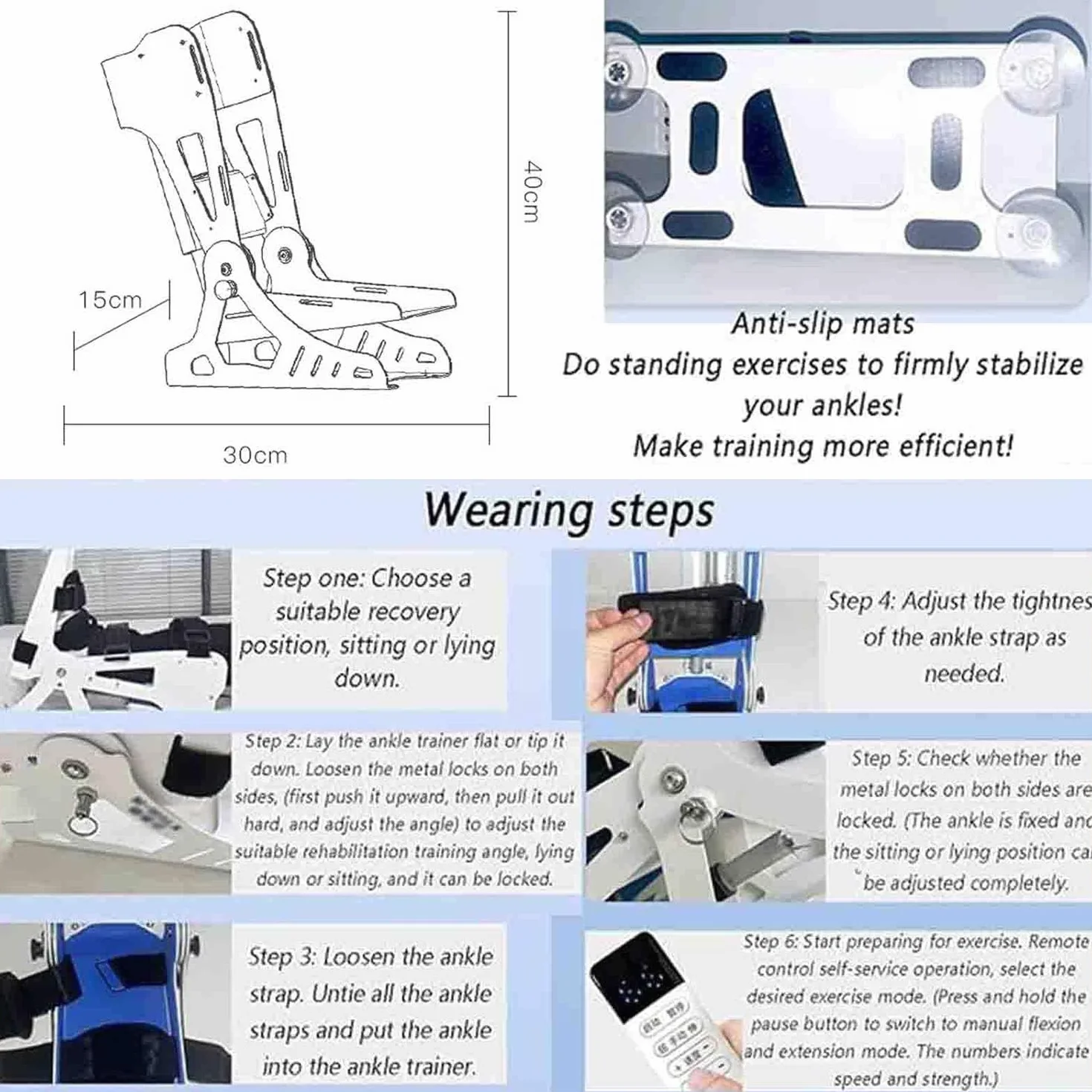 Appareil d'entraînement électrique cheville rééducation pied angle complet 0-50° pour ligaments raides fracture hémiplégique