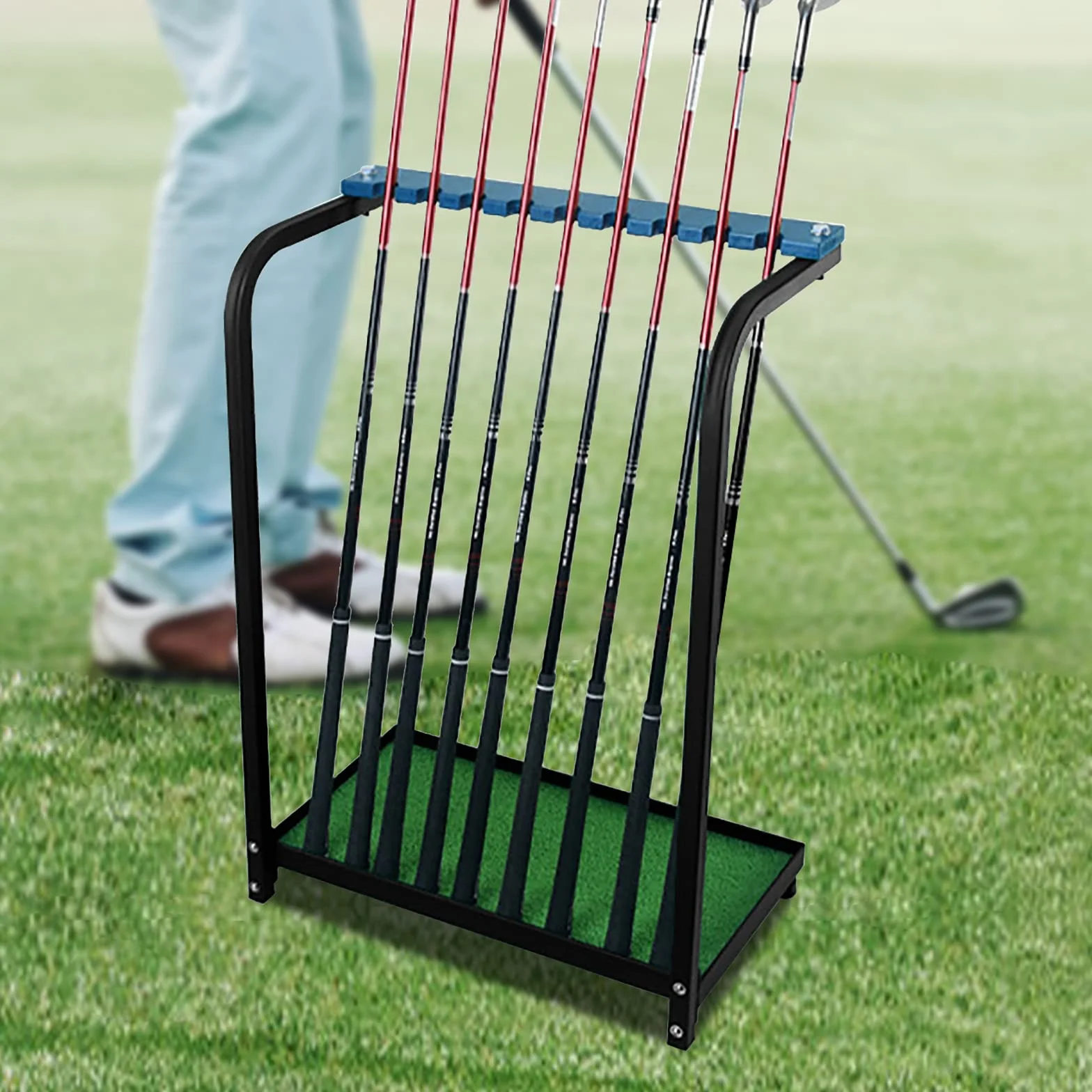 Support pour clubs de golf 9 trous étagère de rangement 50×27,5×72 cm