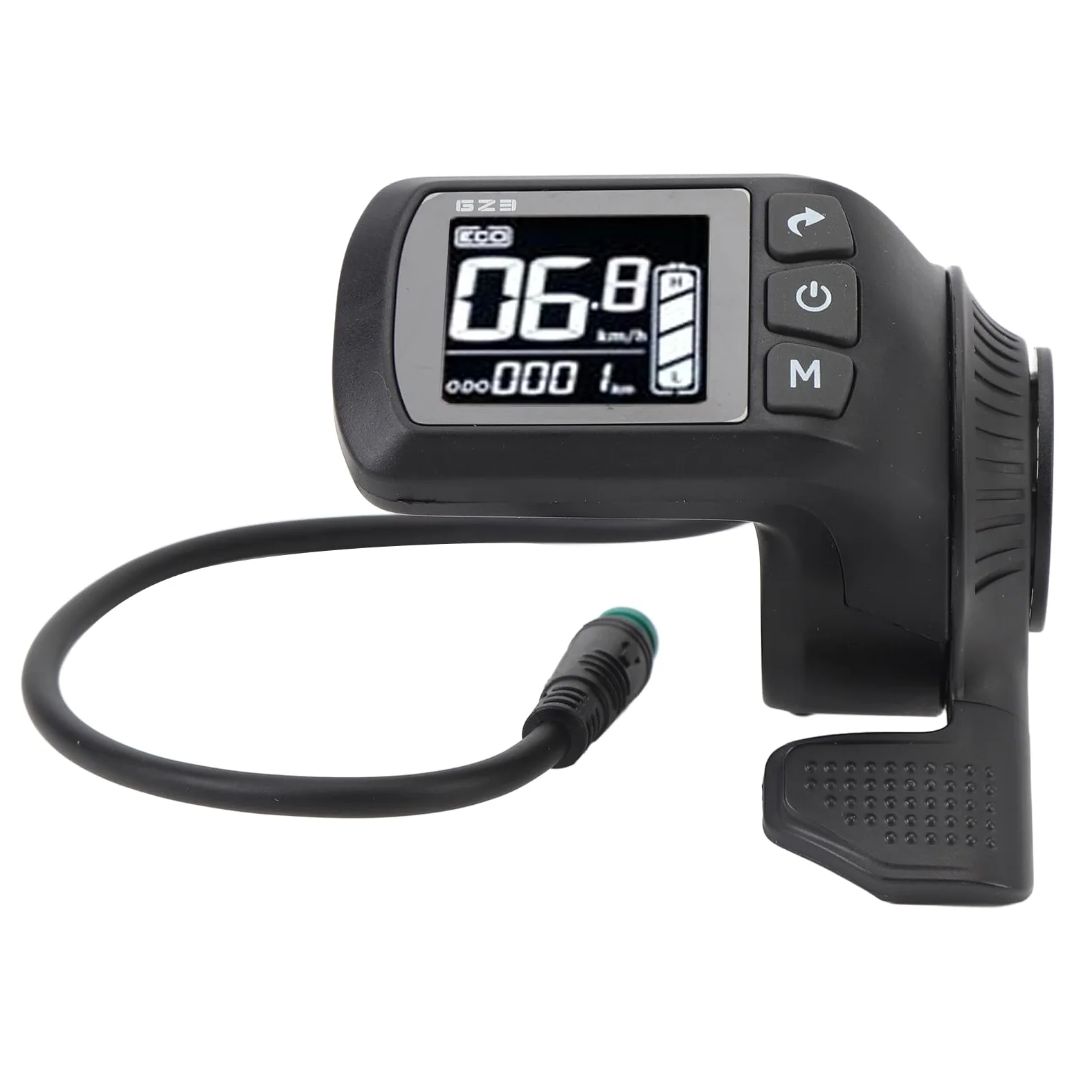 Dilwe Écran LCD de Cycle électrique, Panneau D'affichage LCD étanche 2 en 1 avec Connecteur à 5 Broches, Compteur D'affichage LCD de Cyclisme avec visibilité Claire