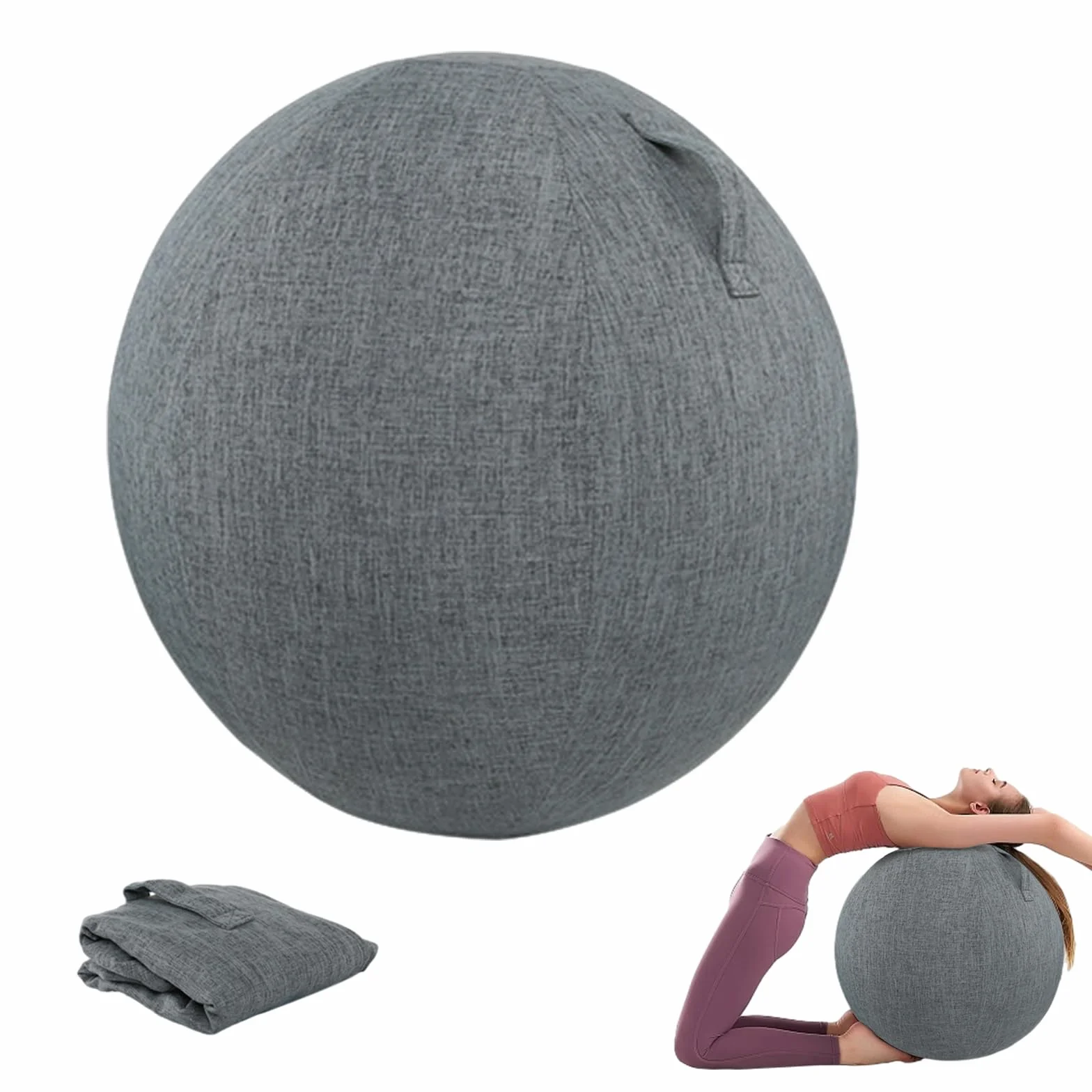 Housse de Protection pour Ballon Bureau 65CM/55CM, Housse Ballon Gym, Housse Yoga Durable Anti-Saleté Antidérapante