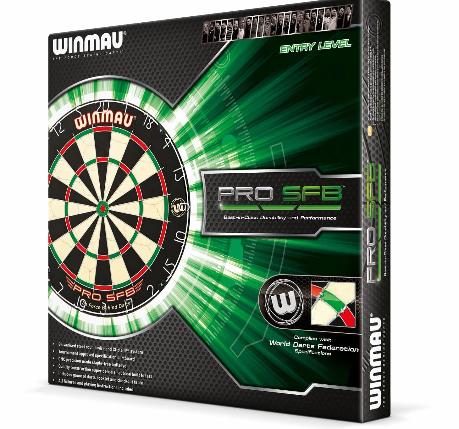 Winmau Jeu de fléchettes Pro-SFB Winmau en Acier avec 2 Jeux de fléchettes