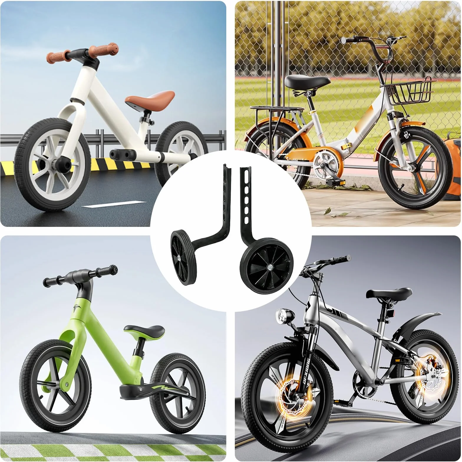 Stabilisateur Velo Roues d'Entraînement Réglables Universelles pour Vélos 12-20 Pouces