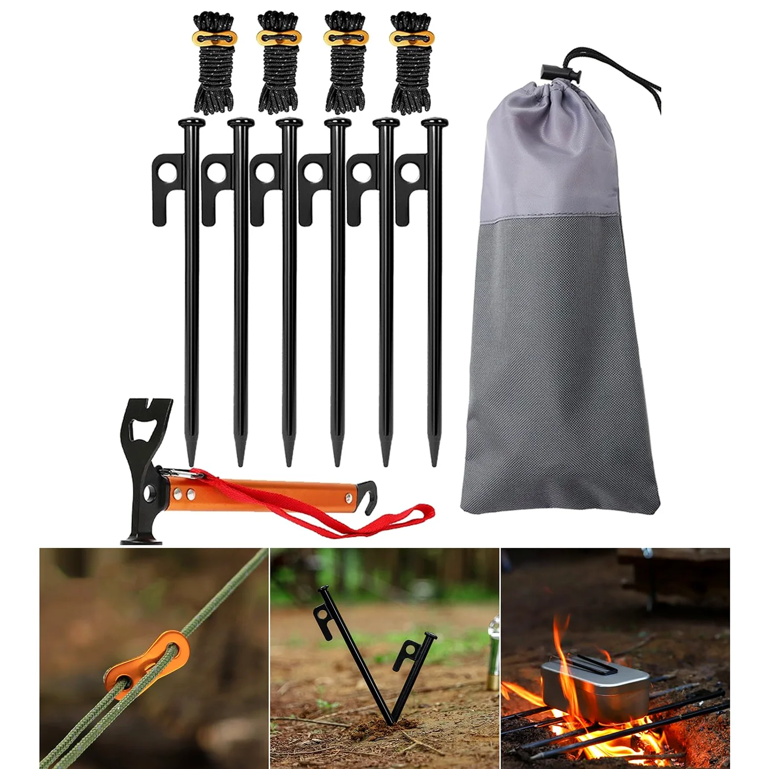 Piquet de Tente en Alliage d ' Aluminium, Piquet de, Fonds de Roche, ancrages, Accessoires de Tente pour Camping en Plein air