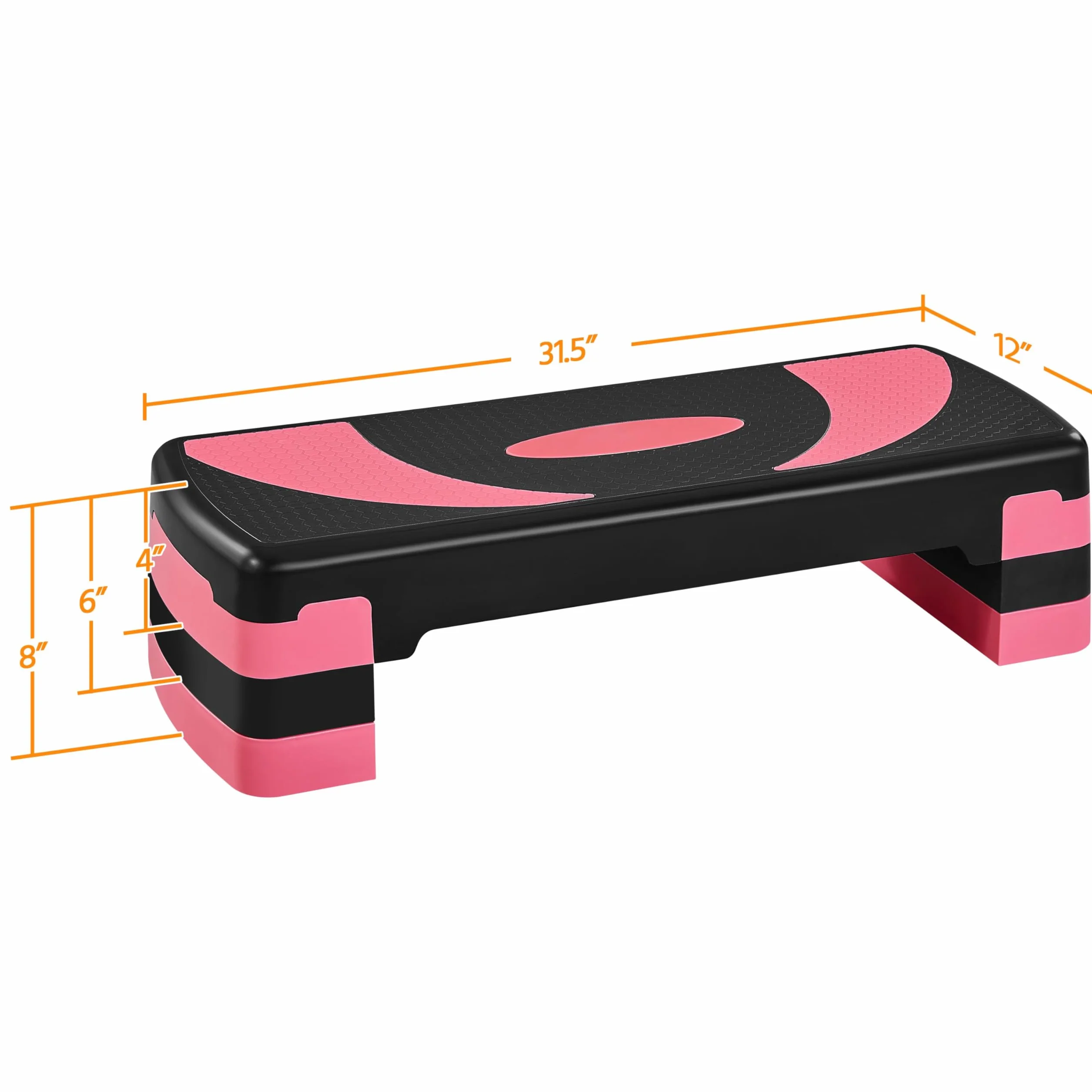 Stepper de Fitness Abician 79,5 x 30 x 20cm Réglable 3 Hauteurs Rose