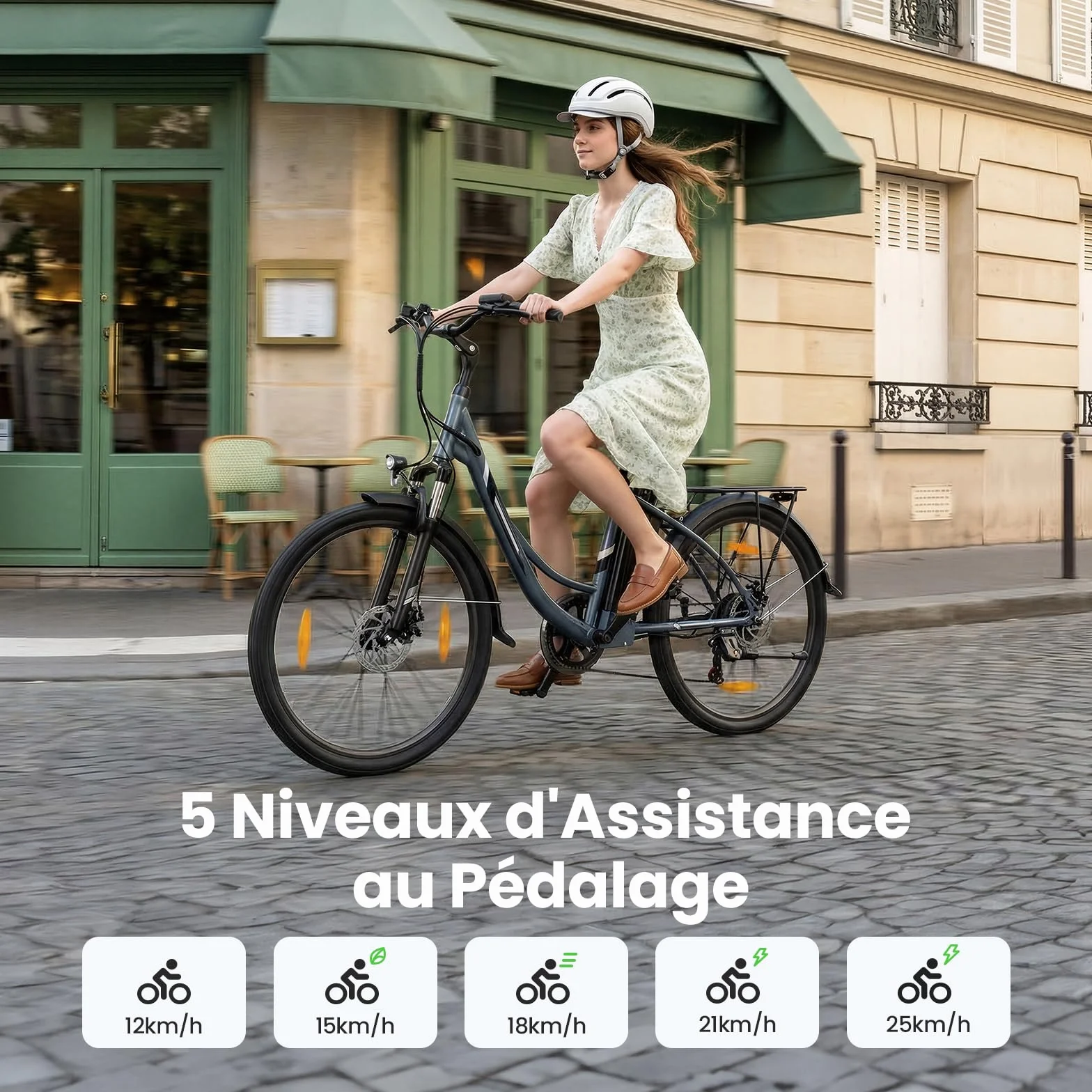Touroll B1 Vélo Électrique 26" 36V 15.6Ah Batterie Amovible 250W 7 Vitesses E-Bike Urbain Adulte