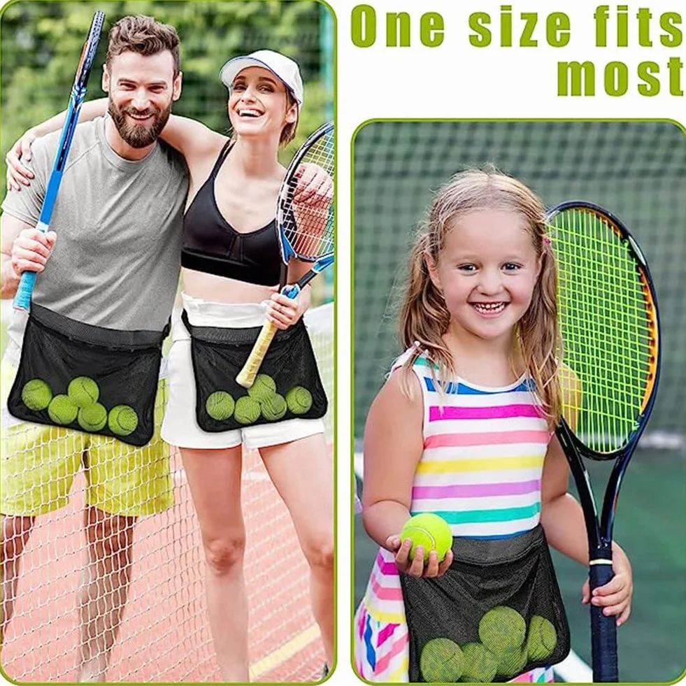 Tlilyy Lot de 2 porte-balles de tennis, porte-balles pour balle de tennis, un filet réglable pour balles de tennis,