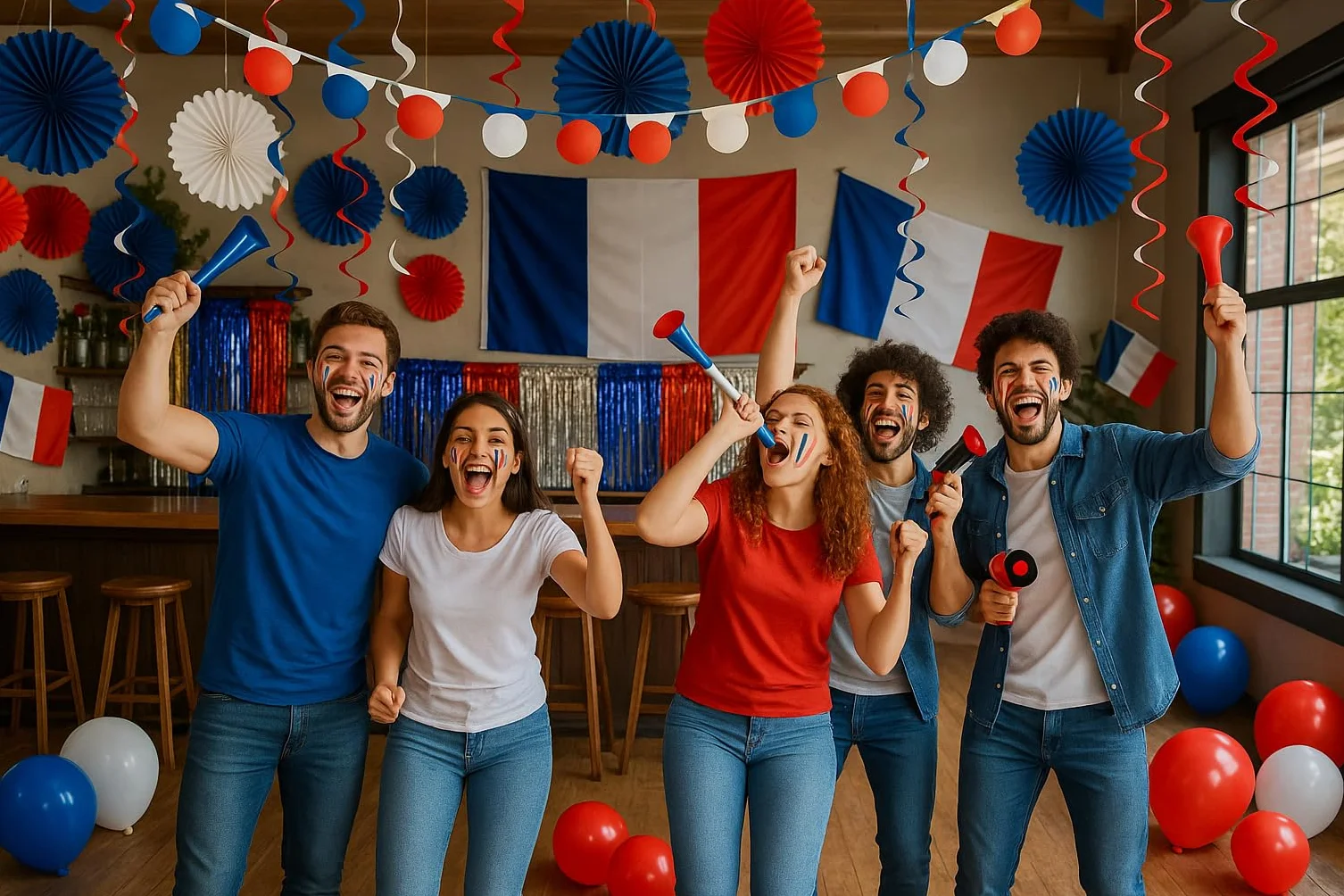P'TIT CLOWN Stick de Maquillage Bleu Blanc Rouge 61002 pour Supporter la France
