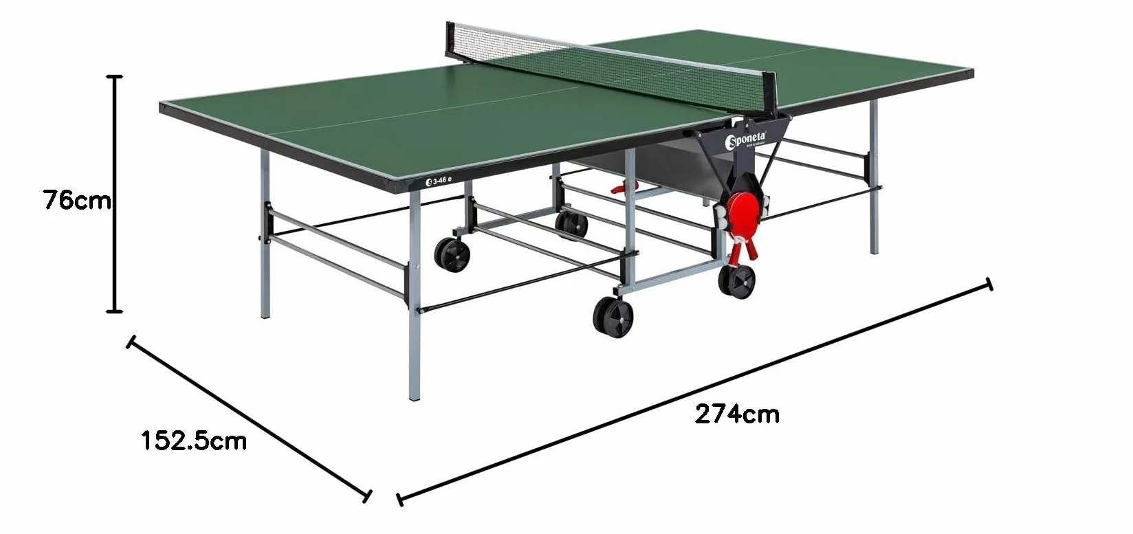 Sponeta S 3-46 e Sportline - Table de Tennis de Table d'extérieur résistante aux intempéries - Vert