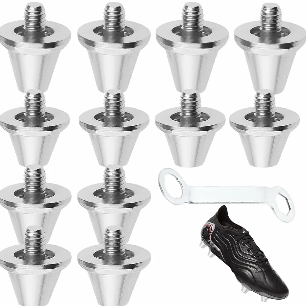 Crampons à vis M5 (5 mm) universels en nylon et métal antidérapants pour chaussures football – Lot de 12