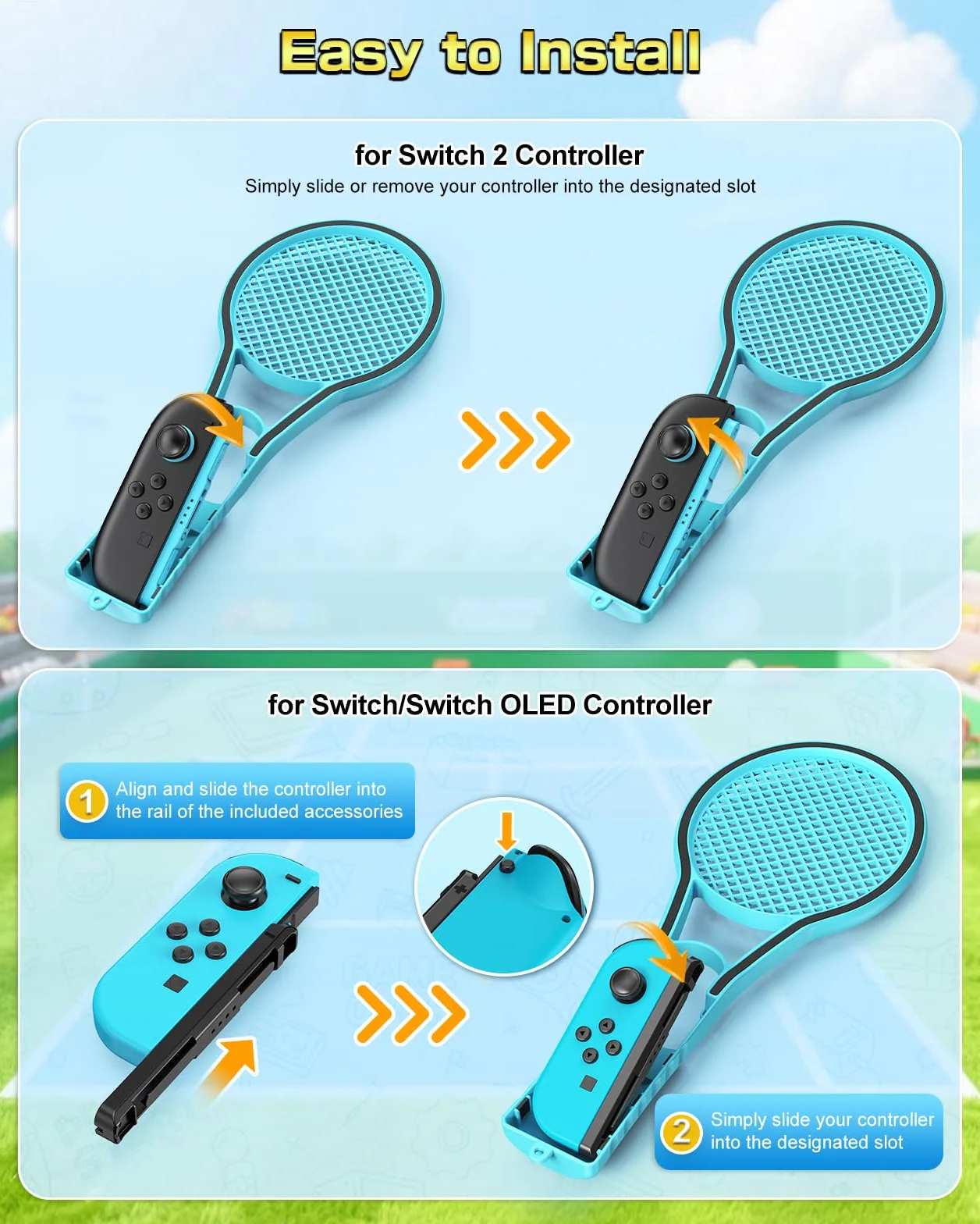 4-Pack Tennis Racket for Switch 2