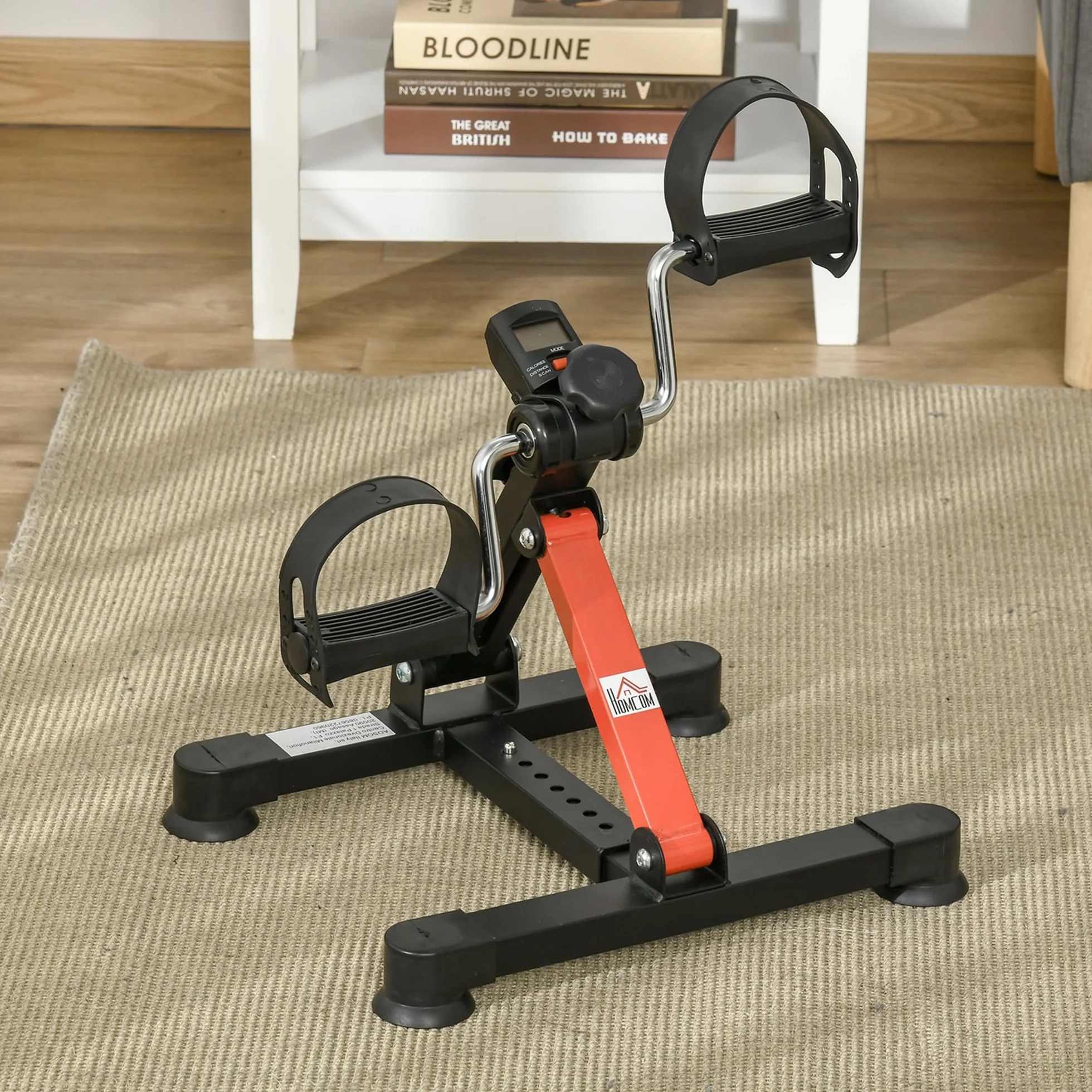 HOMCOM Mini vélo d'appartement résistance ajustable écran LCD acier noir