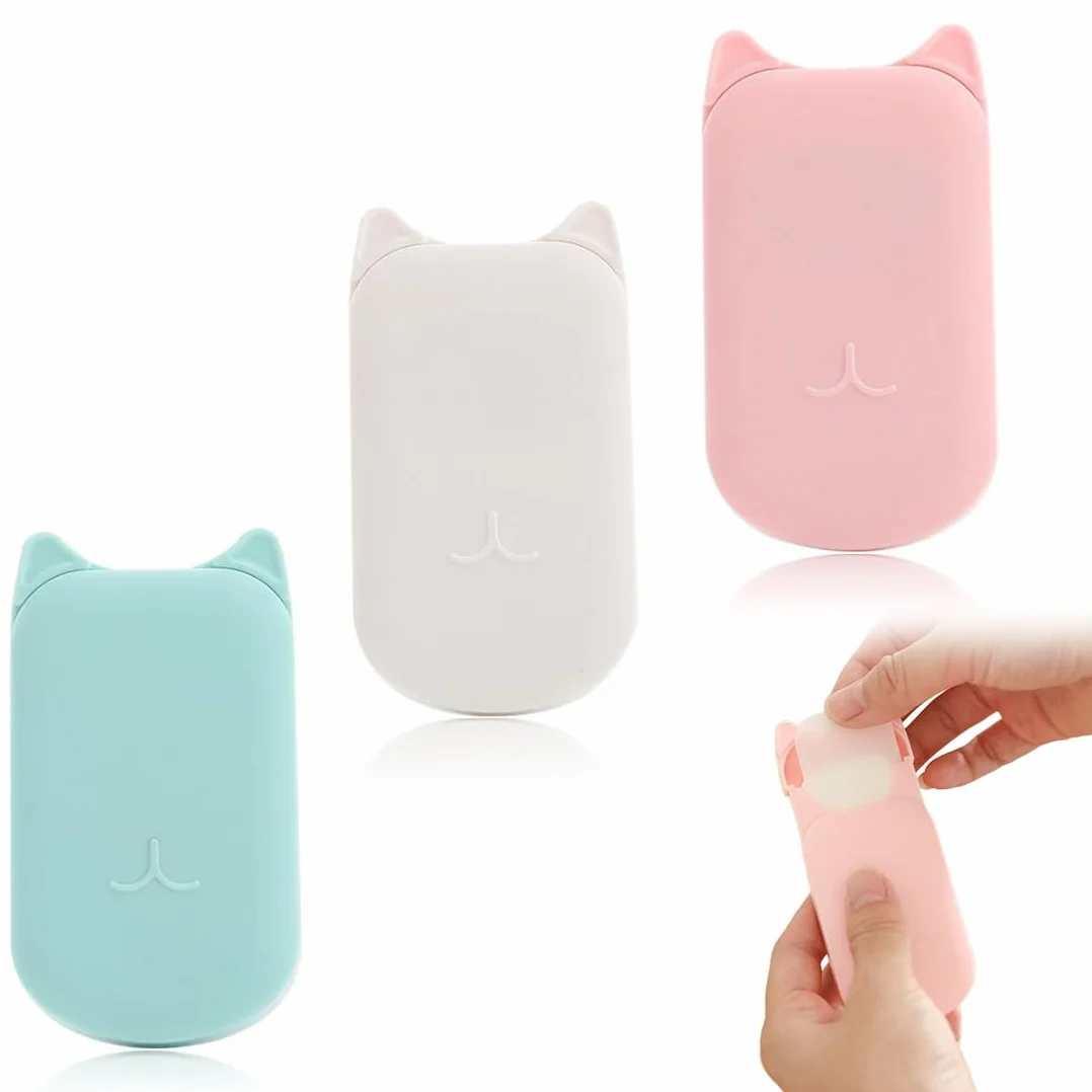 JEYORZY Lot de 3 boîtes feuilles de savon de voyage portables en flocons