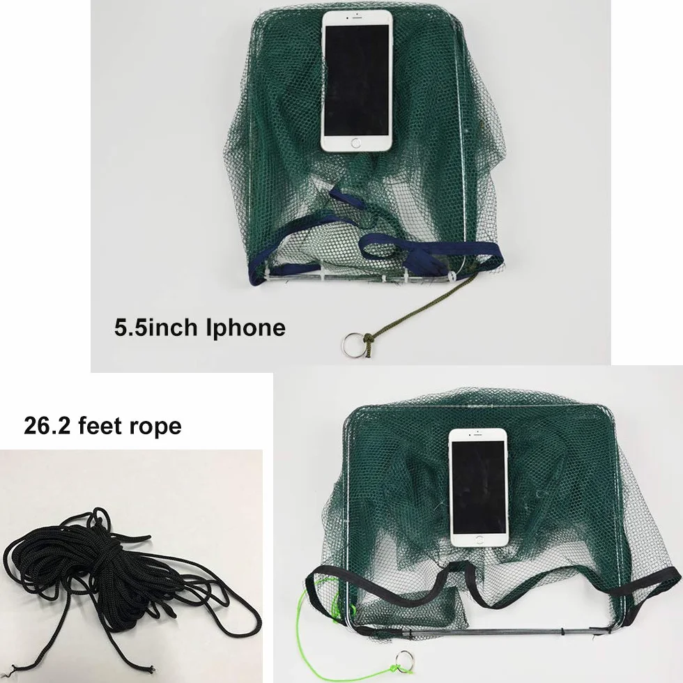 1/2pcs Pesca esca trappola pieghevole granchio gamberi di fiume Pesce Minnow crawdad gamberetti rete Cast portatile