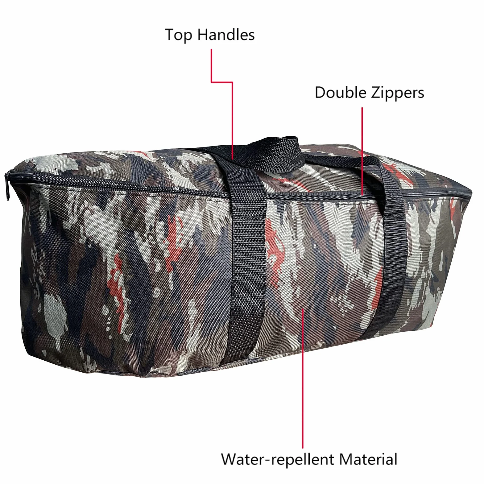 Sac de transport imperméable pour bateau de pêche, camouflage