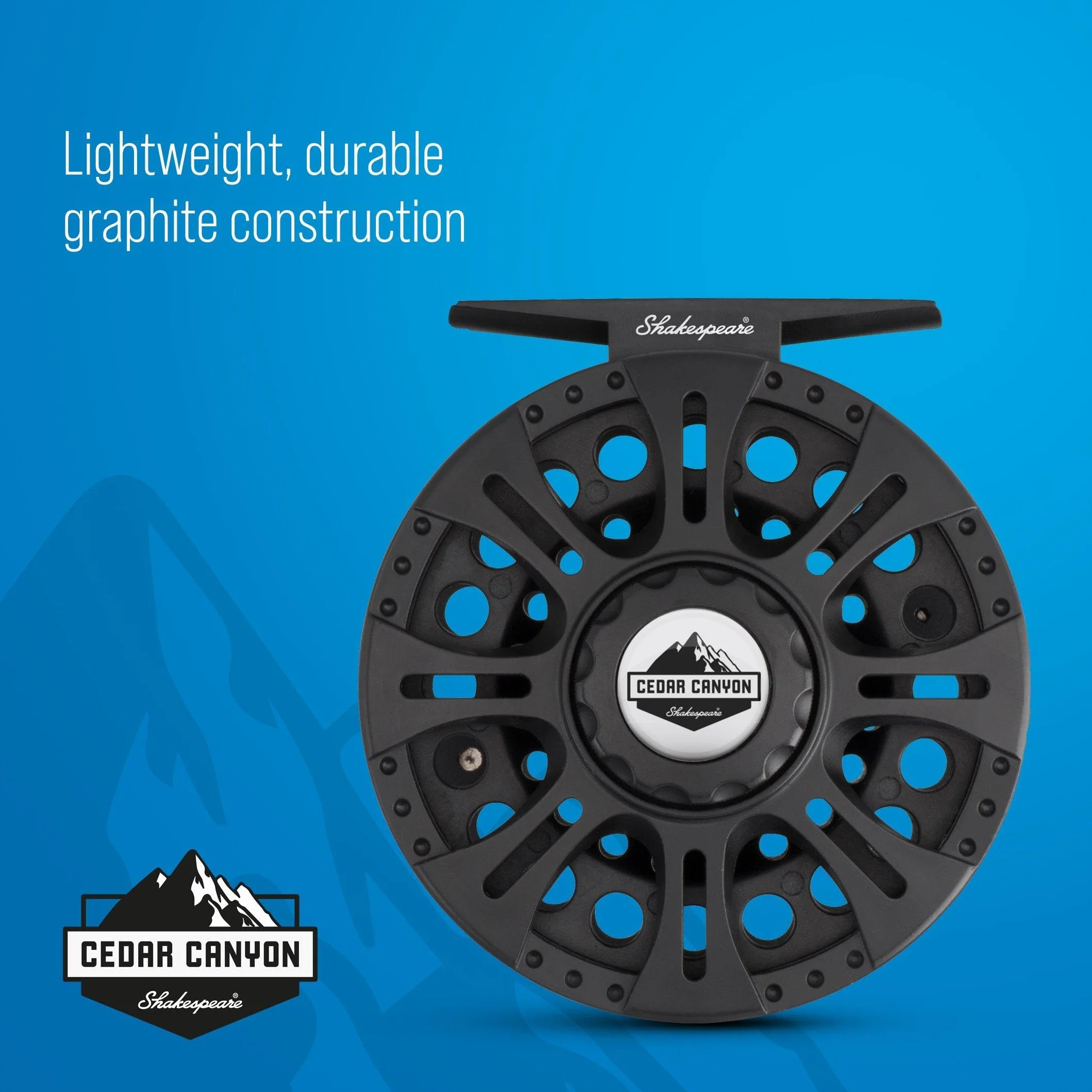 Shakespeare Cedar Canyon Premier Fly Reel - Moulinet de pêche à la Mouche léger Durable roulement récupération Convertible droitier gaucher