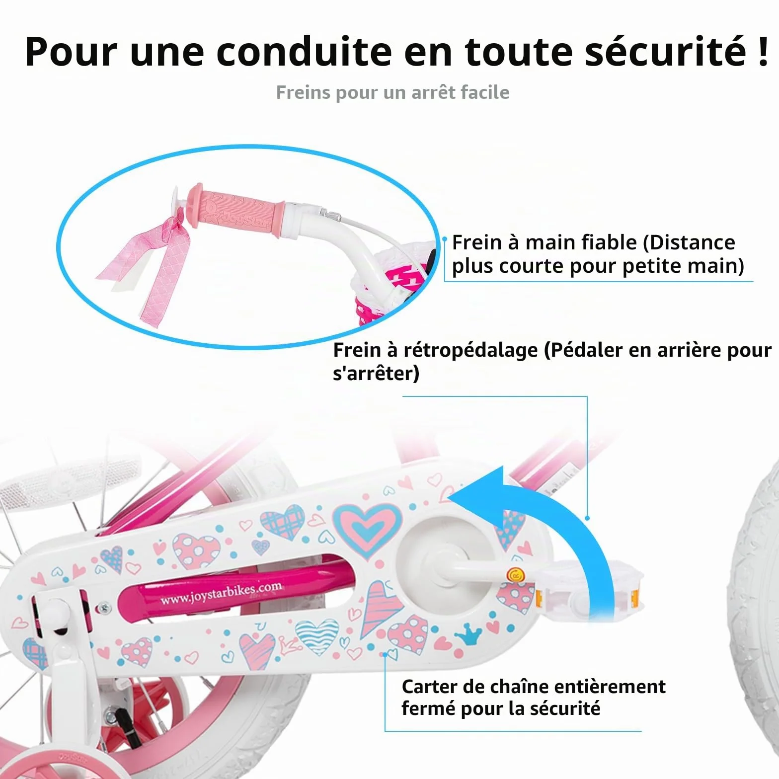 JOYSTAR Vélo Enfant 12-20 Pouces Filles 2-11 Ans avec Stabilisateur et Panier