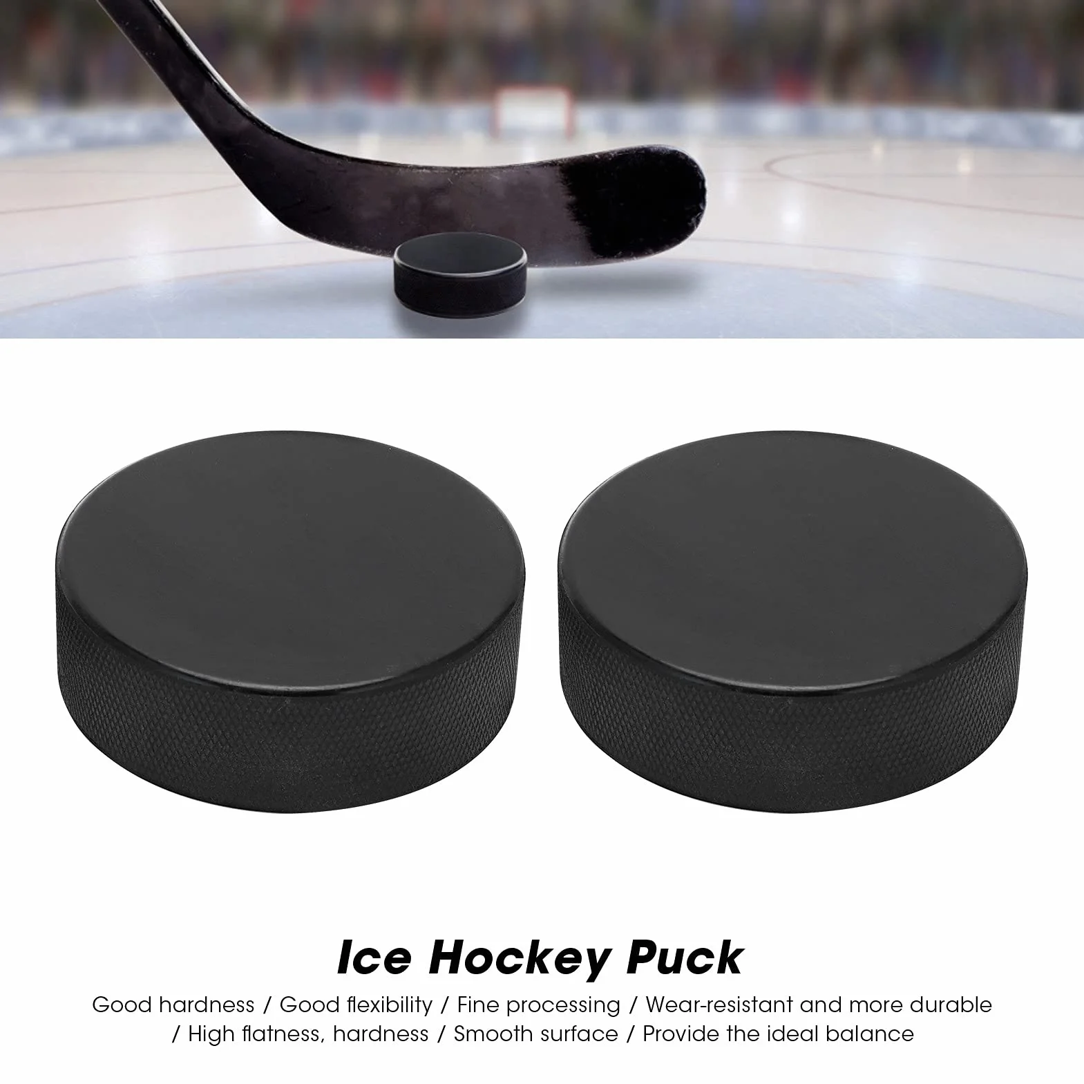 Pucks de Hockey de Pratique en Caoutchouc Solide pour Hockey sur Glace