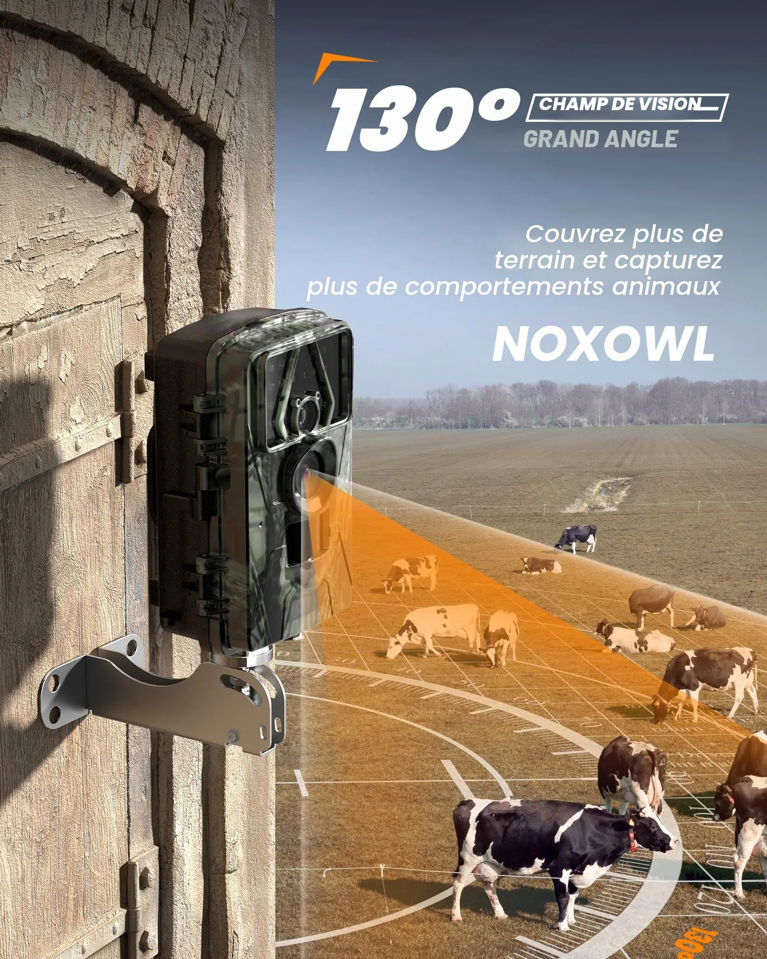 Camera de Chasse connectée téléphone, 8K 60MP caméra de Chasse avec Vision Nocturne, détection de Mouvement, Grand Angle 130°, Camera Chasse IP66 avec Carte SD 32 Go + 8 Piles AA