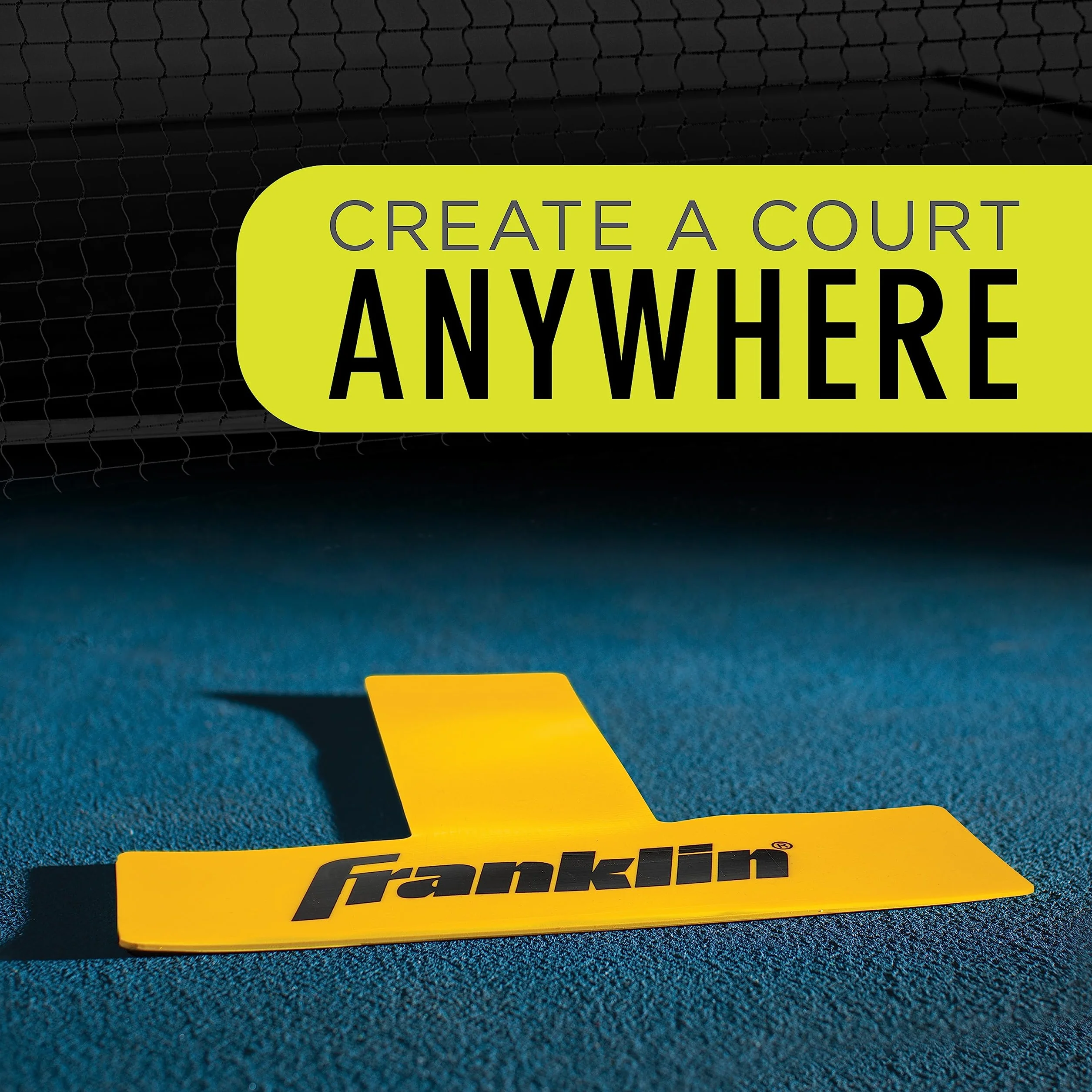 Franklin Sports Kit de marqueurs de Terrain de Pickleball – Ensemble de marquage de Lignes avec mètre Ruban