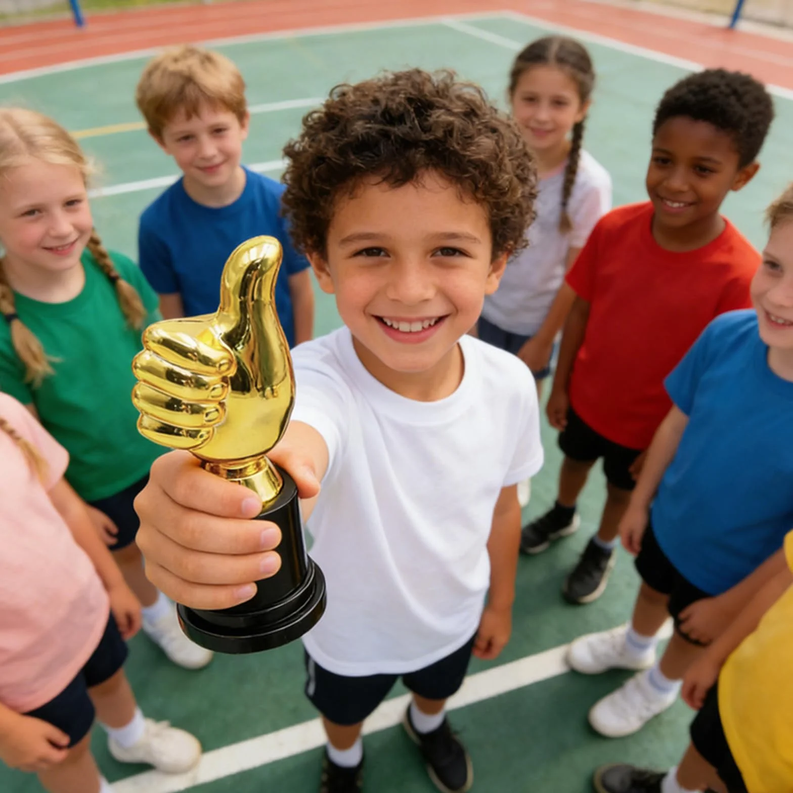 4 Pièces Plastic Gold Trophy Award 13 x 5 cm Trophee Forme du Pouce Classique Mini-Trophée Récompense Enfant Mini Trophies pour Objets Cérémonie Récompenses Objets Commémoratifs (Doré)