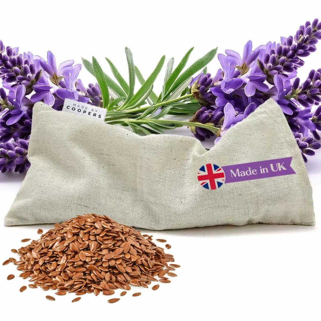 Oreiller pour les yeux à la lavande et aux graines de lin - Coopers, en lin naturel pour relaxation et sommeil