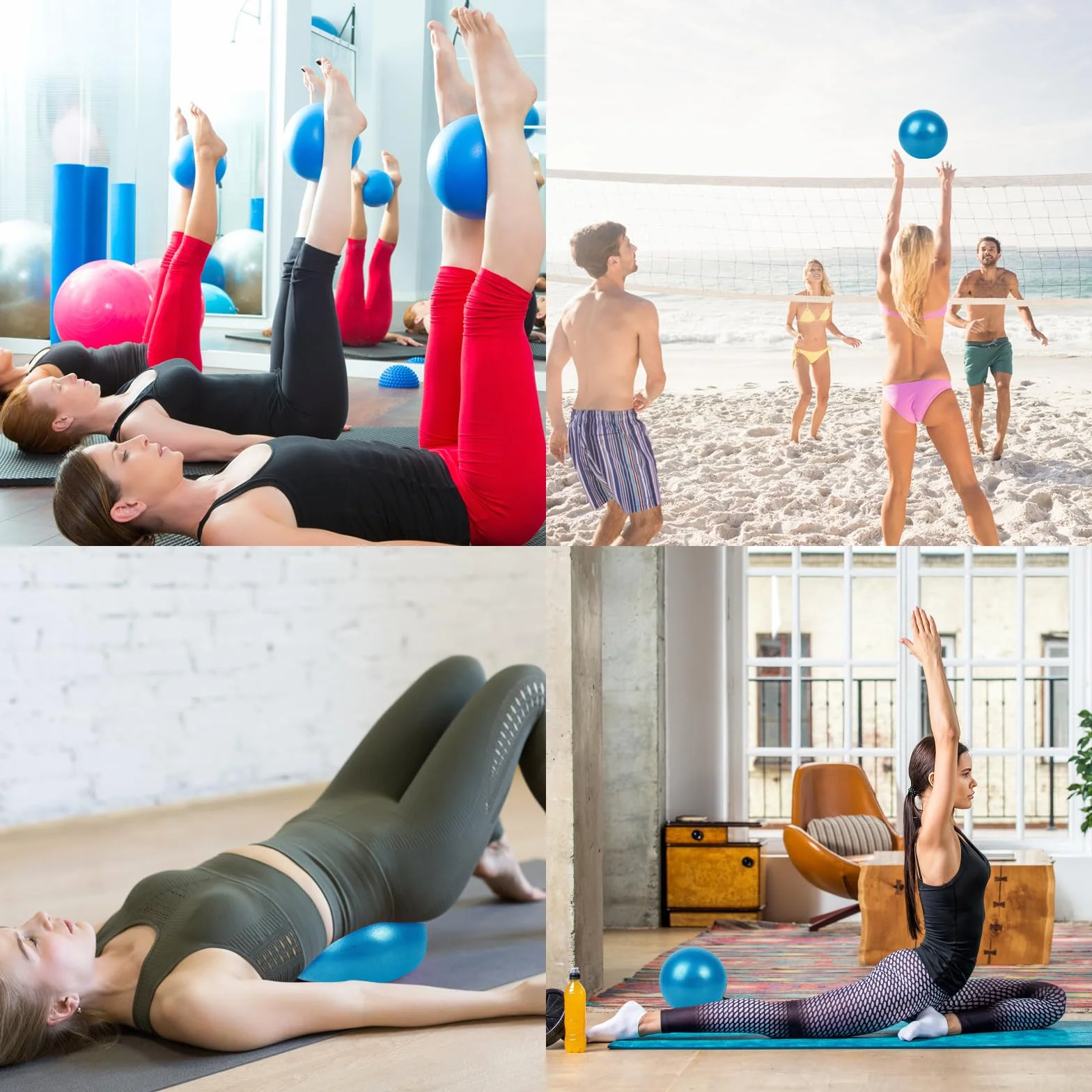 Ballon de Gymnastique Pilates, Ballon Yoga 25cm, Ballon d'Exercice Fitness avec Paille