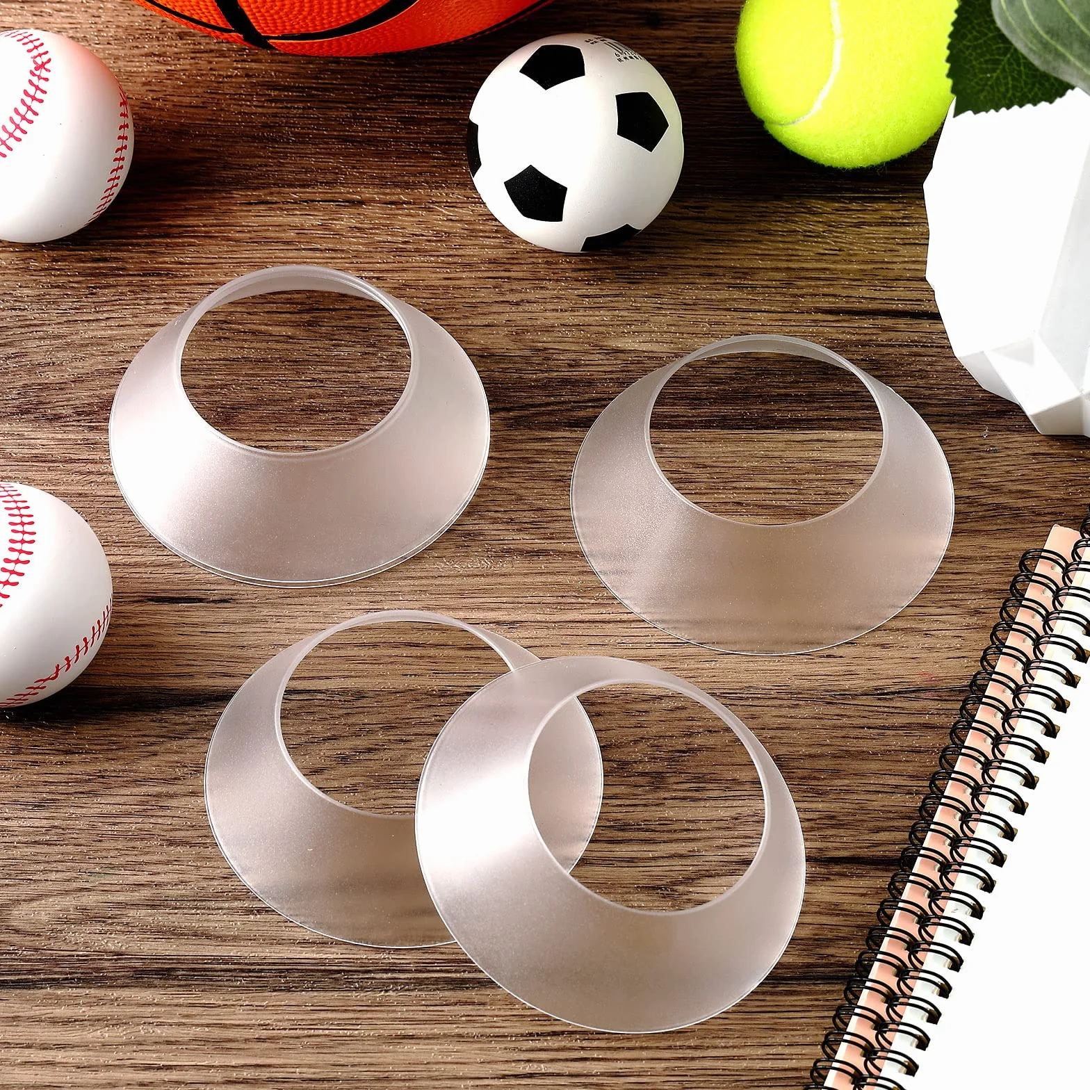 Support d'Affichage de Balle de Souvenirs 6 Pièces Piédestal Boule Transparent pour Basketball Football Volley-Ball