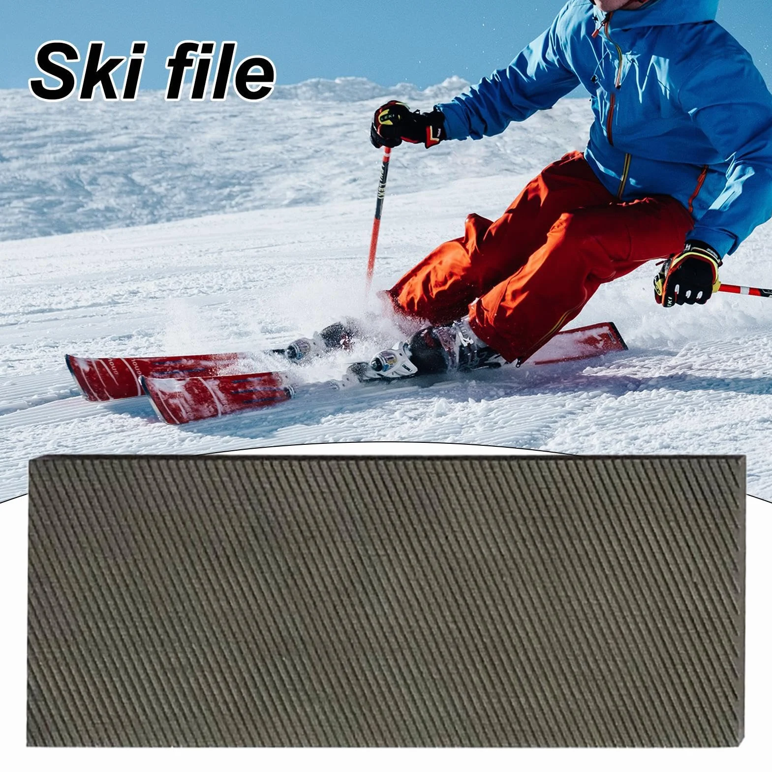 Lime d'affûtage des bords de snowboard - Ski - Biseauté 11 dents - 7 x 2,8 cm - Outil de meulage