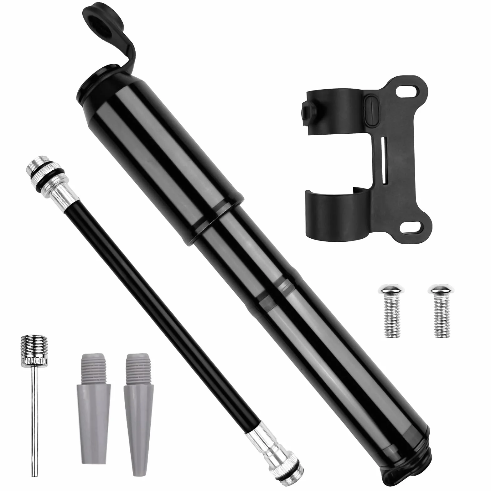 Mini Pompe à Vélo 120 PSI, Compatible Presta et Schrader, Support Fixation, pour Vélo Route VTT