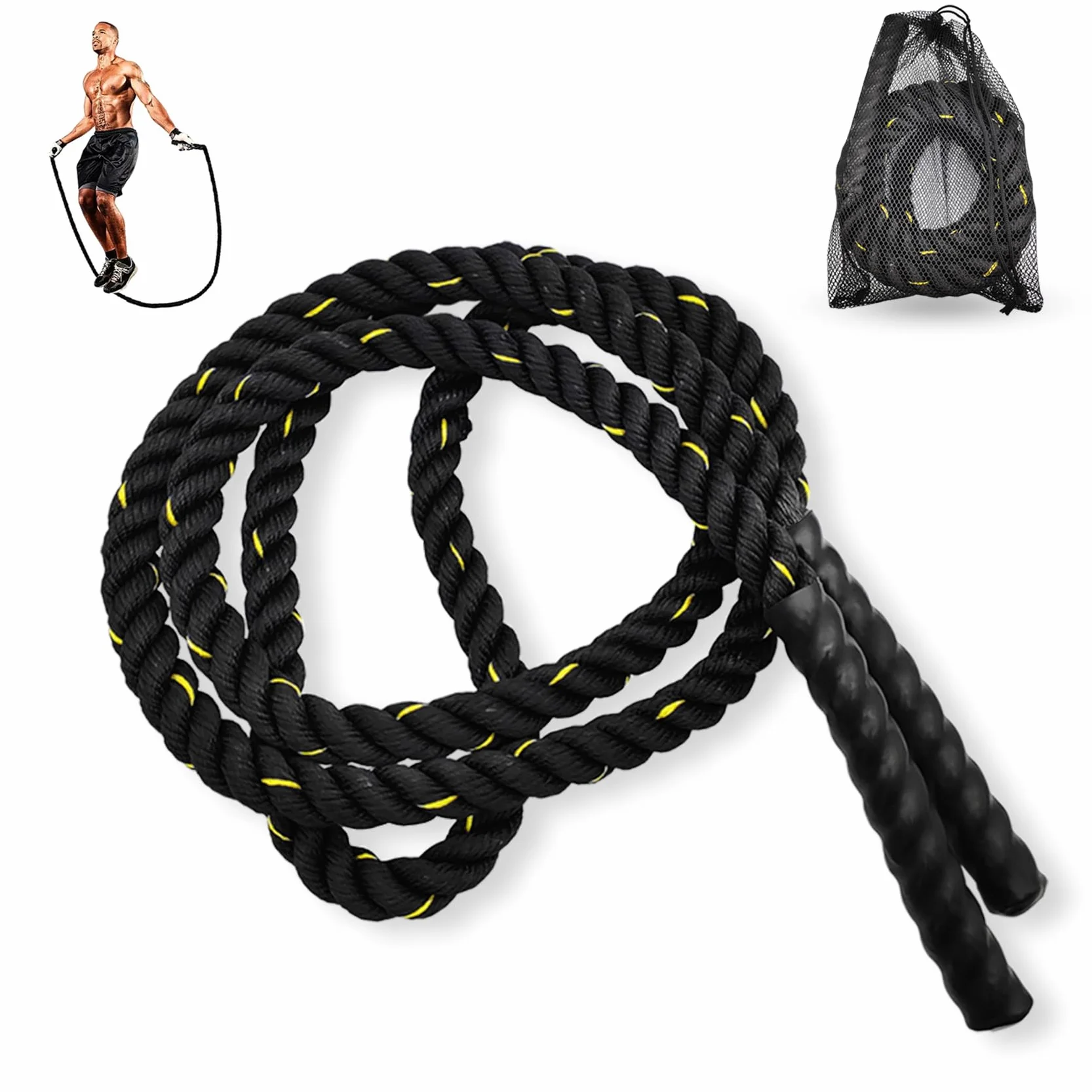 Corde à Sauter de Boxe Lestée pour Adultes Homme Femme