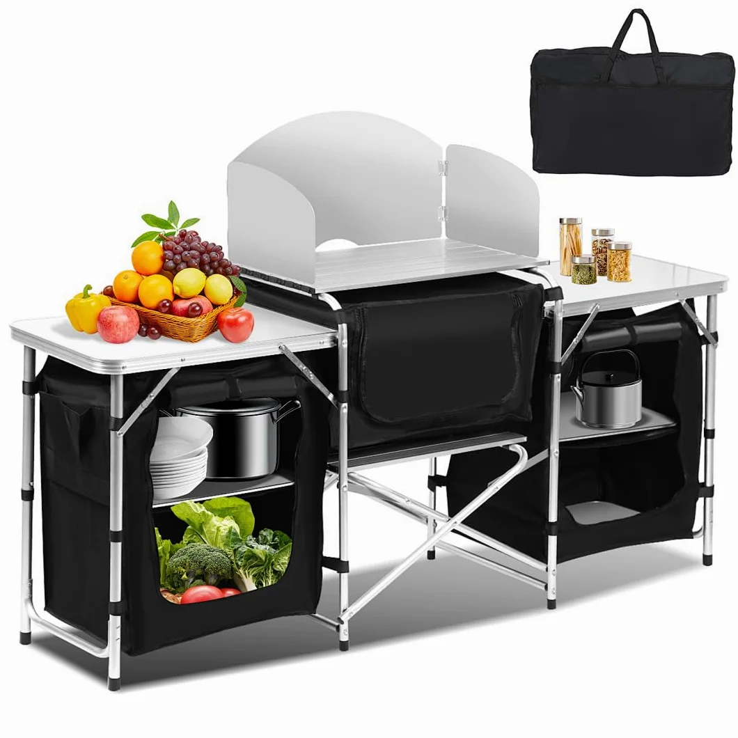 Armoire de camping pliable pour camping, pique-nique, garden-party