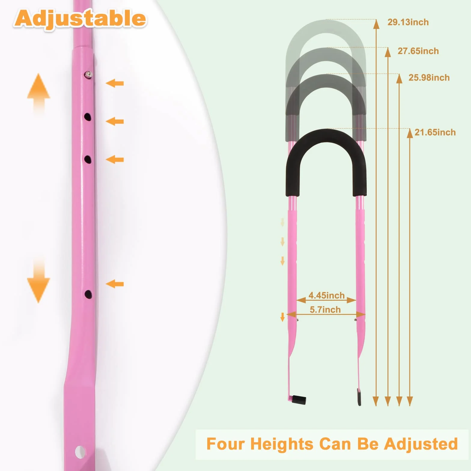 MOSHAY Barre de poussée pour vélo enfants Rose-1